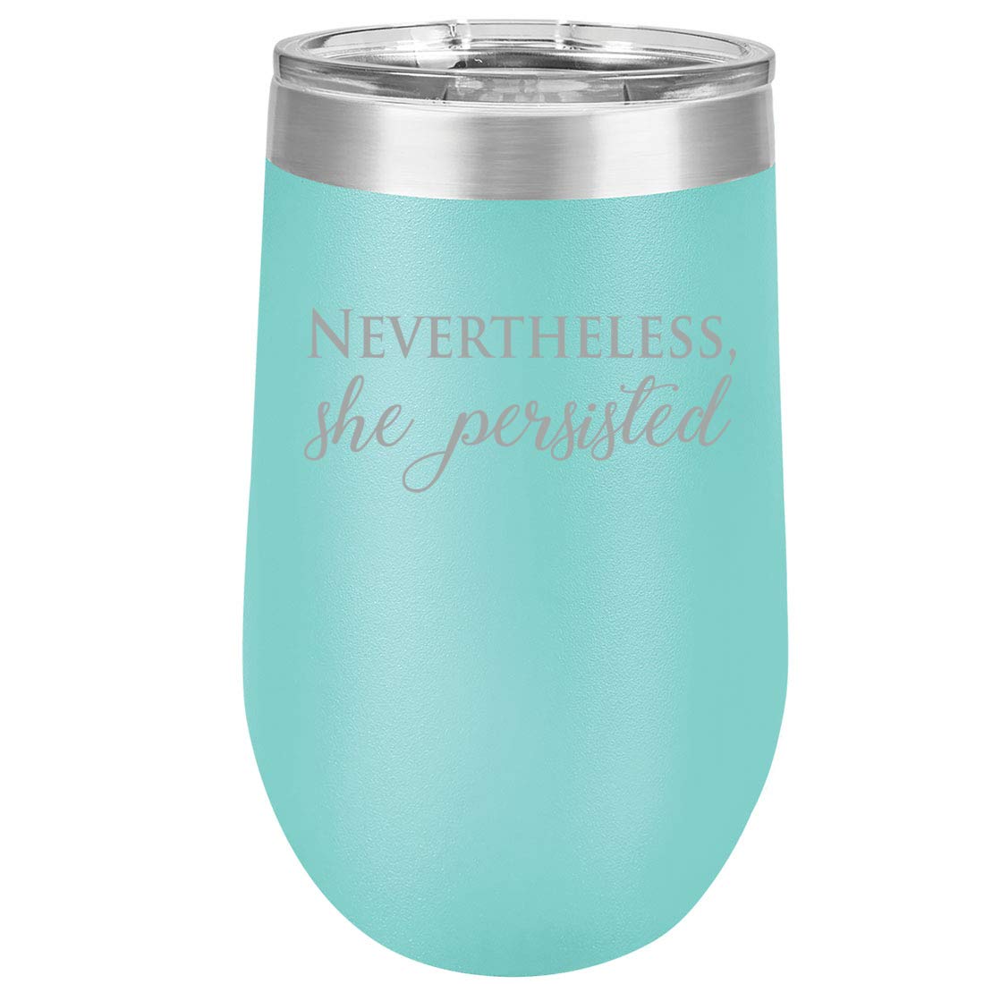 16 oz Double Wall Vacuum Insulated Stainless Steel Wine Tumbler - Stemless Coffee Travel Mug with Lid & Leakproof Design - 