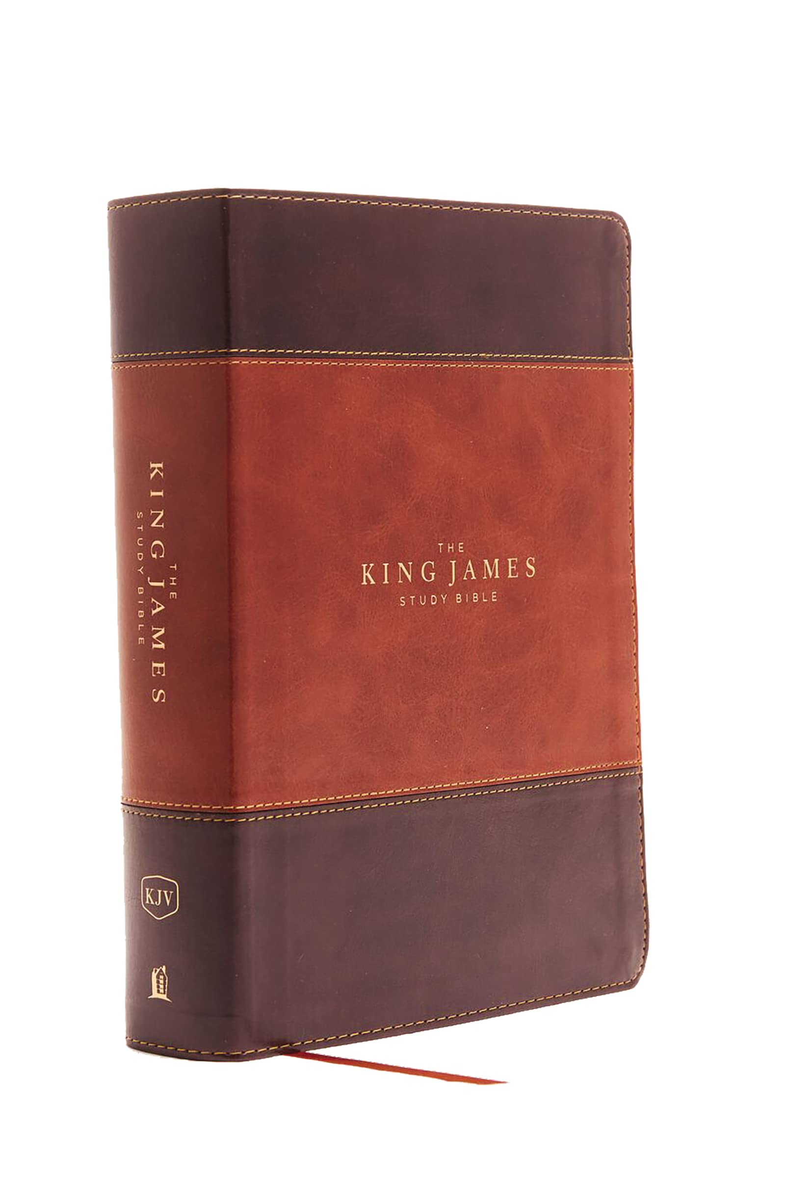 KJV Study Bible Leathersoft Brown - Thumb Indexed, Red Letter, Full-Color Edition | King James Version Holy Bible for Personal Devotion, Bible Study & Church Services