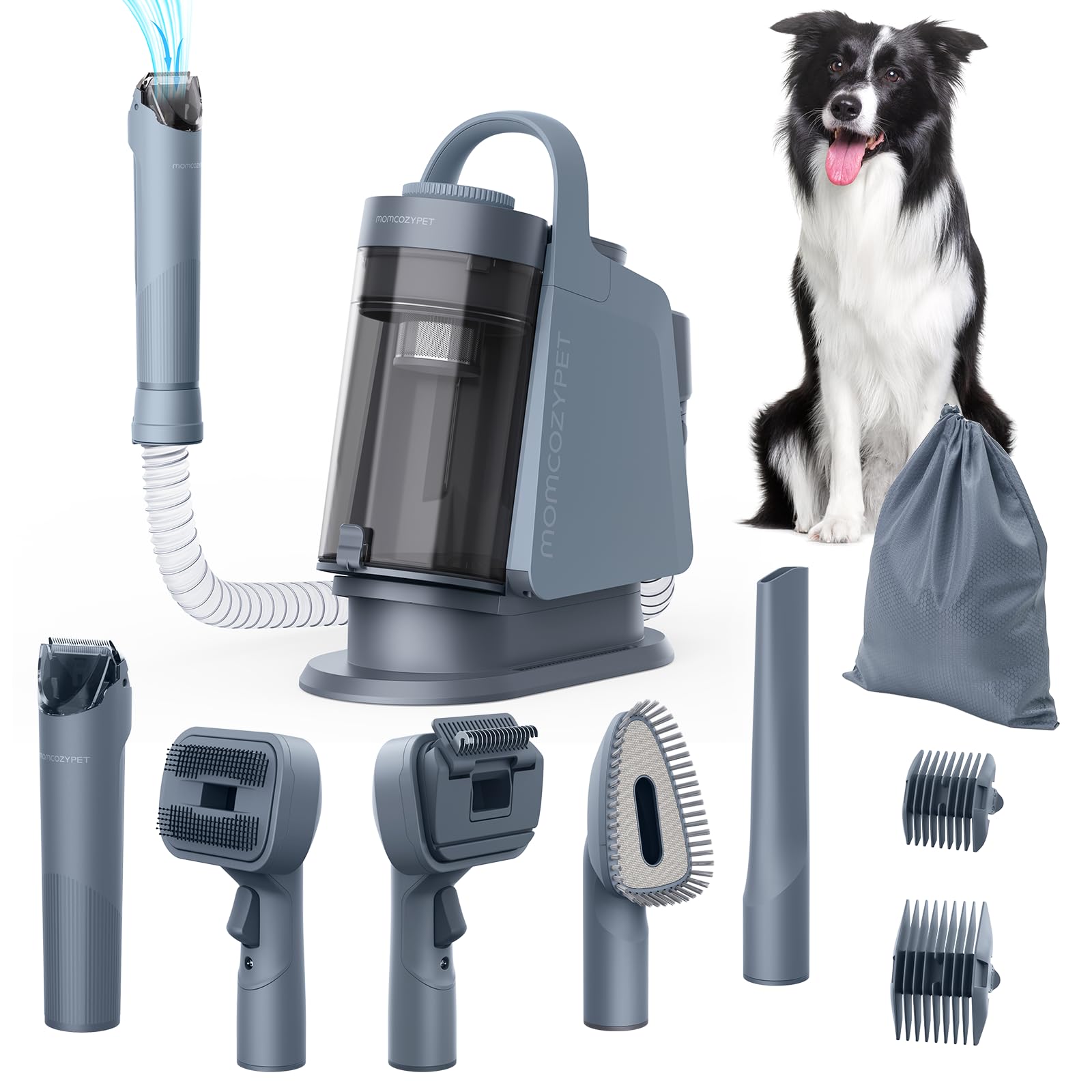 FurEase Dog Grooming Vacuum Kit - 13000Pa Powerful Pet Hair Vacuum with 5 Grooming Tools & 2.6L Dust Cup | Dog Clippers, Shedding Brush & Grooming Accessories | Perfect for Home Pet Grooming & Shedding Control