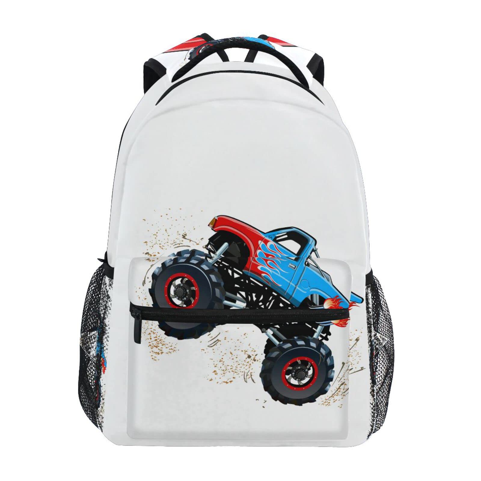 **Krafig Kids Monster Truck Backpack for Boys & Girls - Durable School Bookbag, Elementary Backpack, Travel Daypack - Perfect for School, Travel & Outdoor Adventures**
