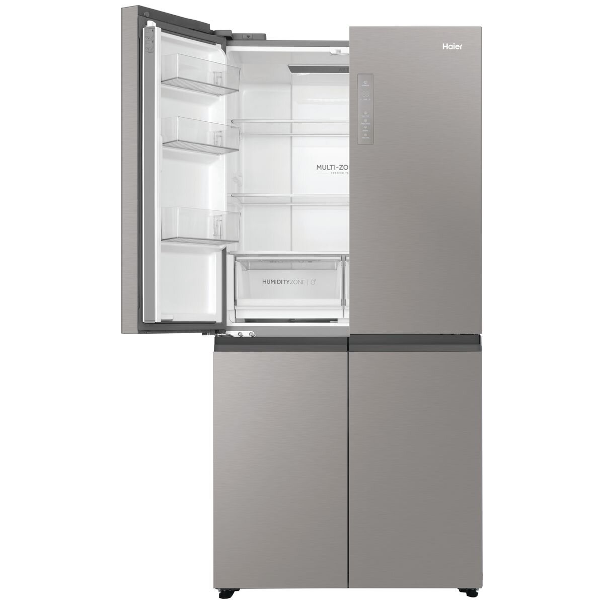 Haier 463L Quad Door Refrigerator in Satina Silver | HRF530YS | Energy Efficient French Door Fridge with Spacious Storage for Large Families & Entertaining