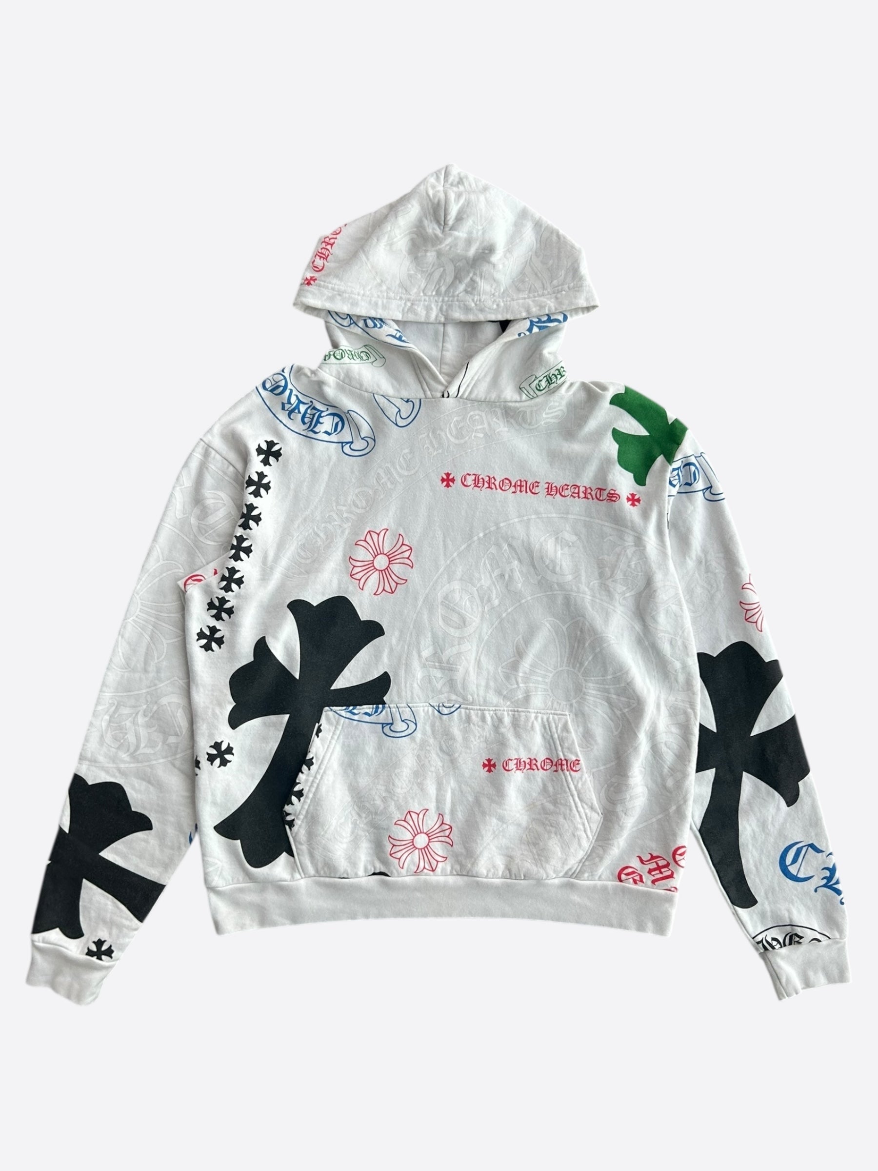 Chrome Hearts White Multicolor Stencil Hoodie - Stylish Streetwear for Men & Women | Perfect for Casual Outfits, Urban Fashion, and Everyday Wear