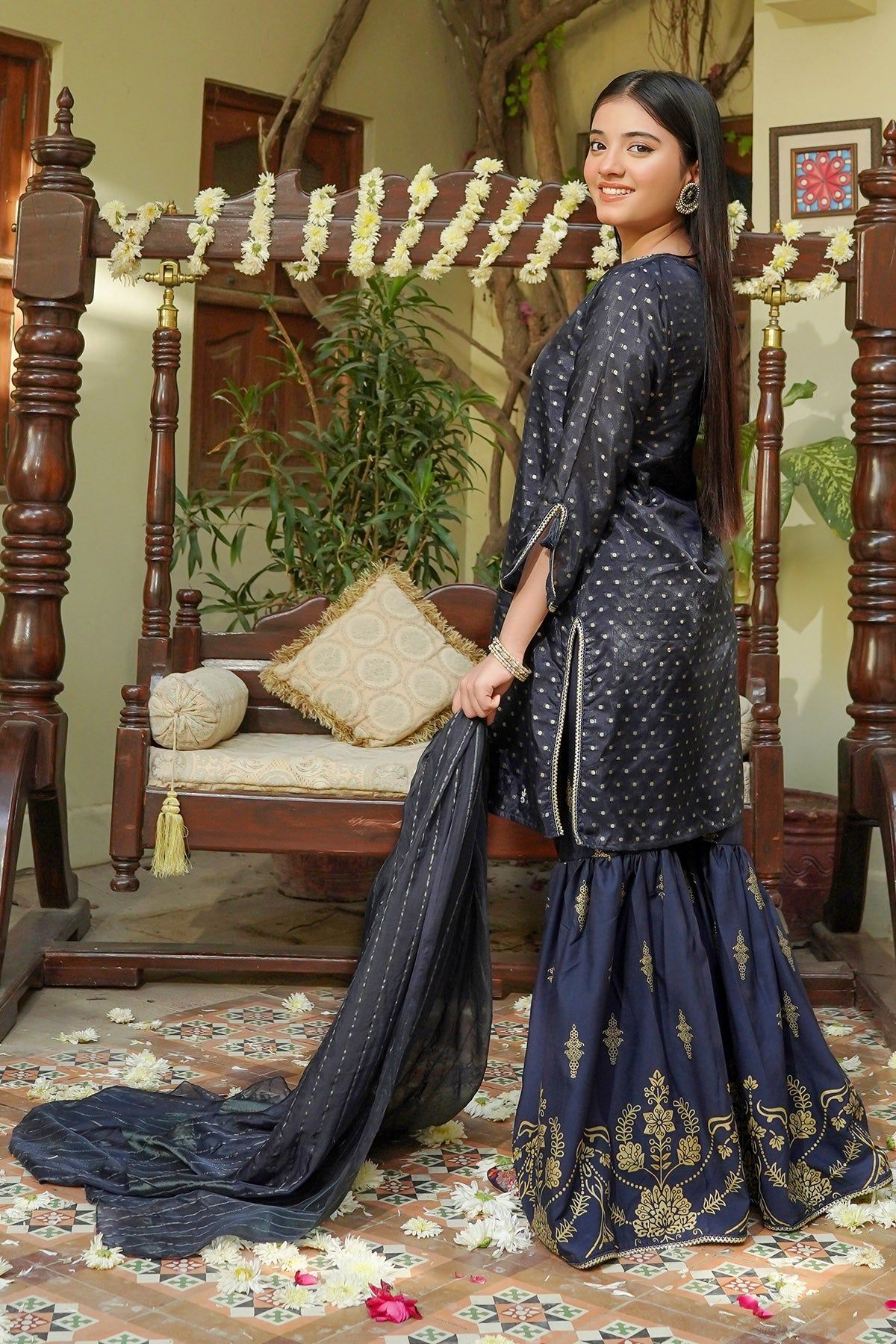 Premium Cotton Jacquard Hand Embroidered Navy Blue 3-Piece Stitched Suit for Men - Formal Office Wear & Wedding Attire