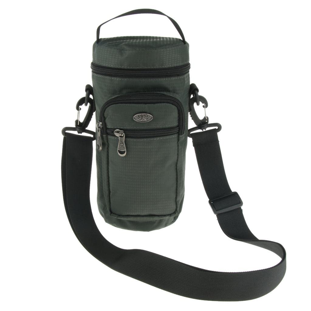 Premium Nylon Insulated Water Bottle Holder Bag 1.5L - Adjustable Shoulder Strap for Camping, Hiking, Cycling & Outdoor Activities - Colcolo Portable Drink Carrier for Gym, Work, Travel & Picnics