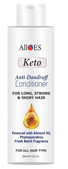 ALLORES Ketoclean Conditioner for Dry & Frizzy Hair - Split End Repair & Scalp Nourishment with Almond Oil - 120ml for Men & Women - All Hair Types - Perfect for Daily Hair Care & Salon-Quality Results at Home