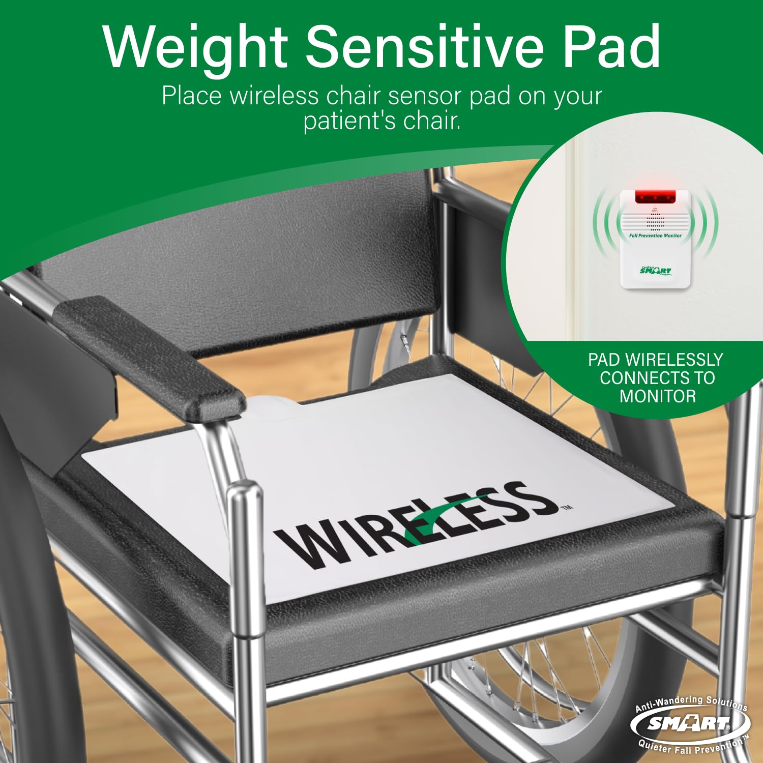 Smart Caregiver Bed & Chair Exit Alert System - Wireless Monitor with Pressure Sensor Pads for Elderly Safety - Automatic Fall Prevention Alarm for Seniors & Dementia Patients - Ideal for Home Care, Nursing Homes & Assisted Living Facilities