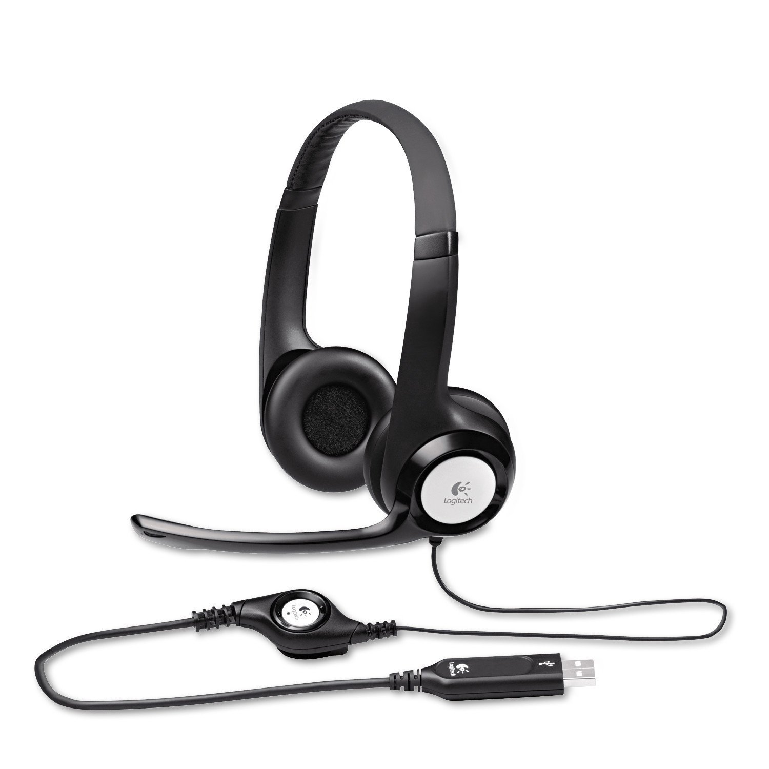 Logitech H390 USB Computer Headset with Noise Cancelling Mic - Comfortable Over-Ear Headphones for PC, Laptop, Office & Gaming (Renewed, Black) - Perfect for Work Calls, Online Classes & Video Conferencing