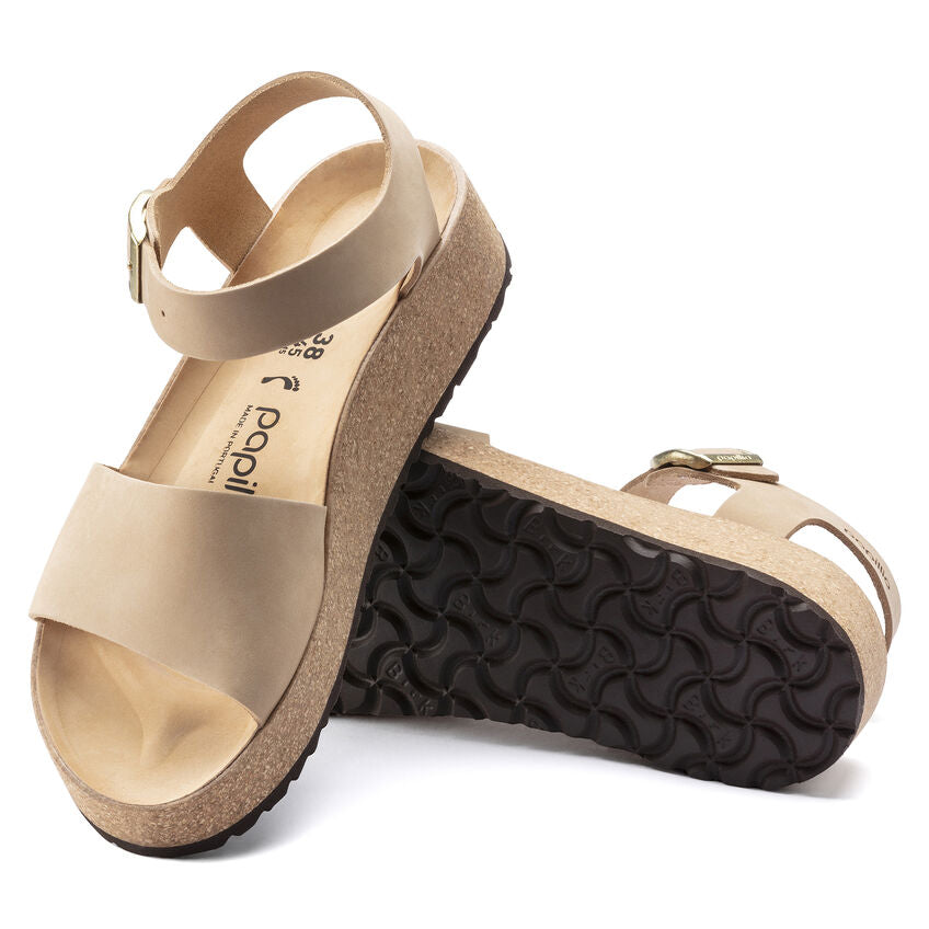 Birkenstock Glenda Women's Sandals - Soft Nubuck Leather in Sandcastle Color | Comfortable Footbed for Walking, Travel & Casual Wear