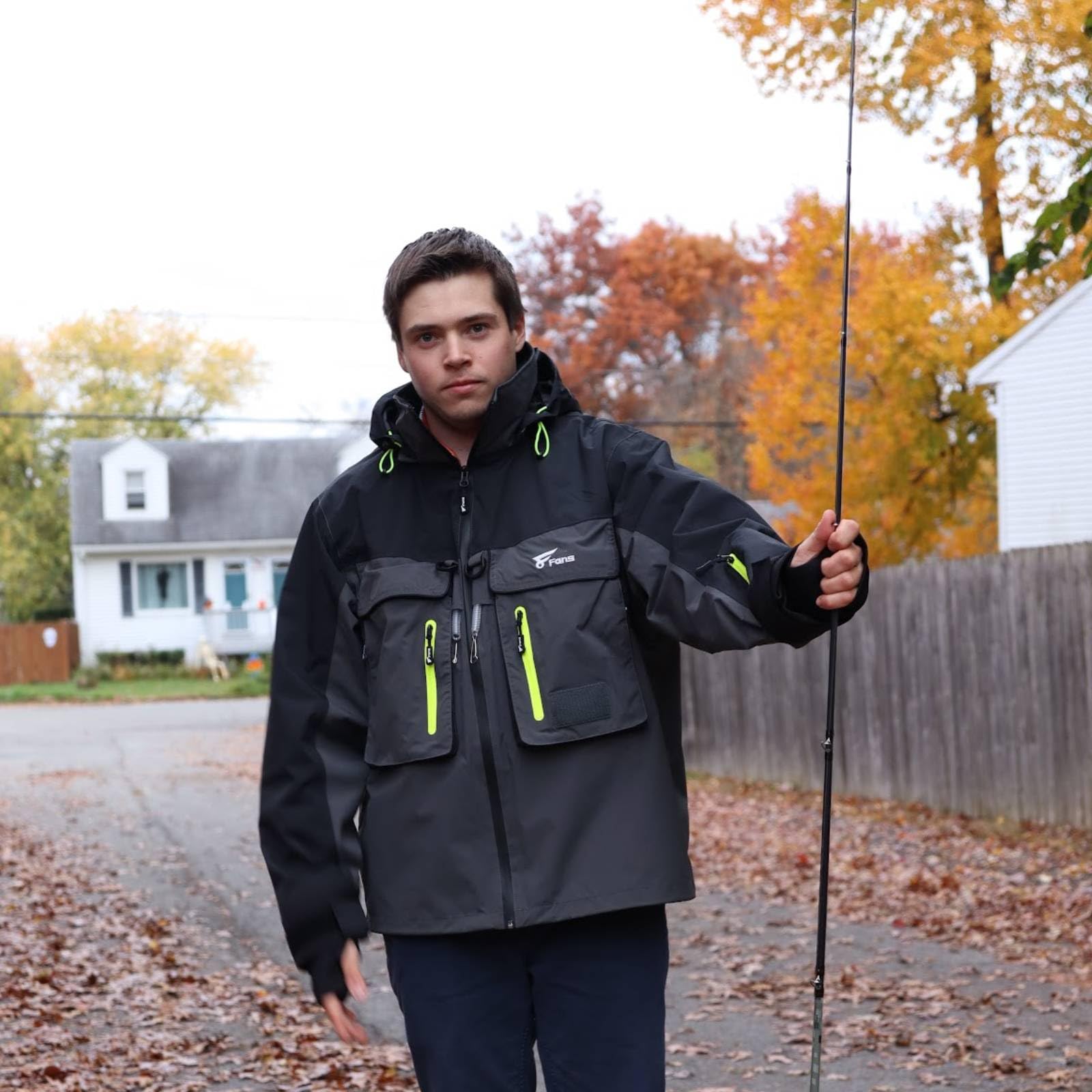 8 Fans Breathable Waterproof Fishing Wading Jacket for Men & Women - Lightweight Rain Jacket for Fly Fishing, Kayaking & Outdoor Adventures