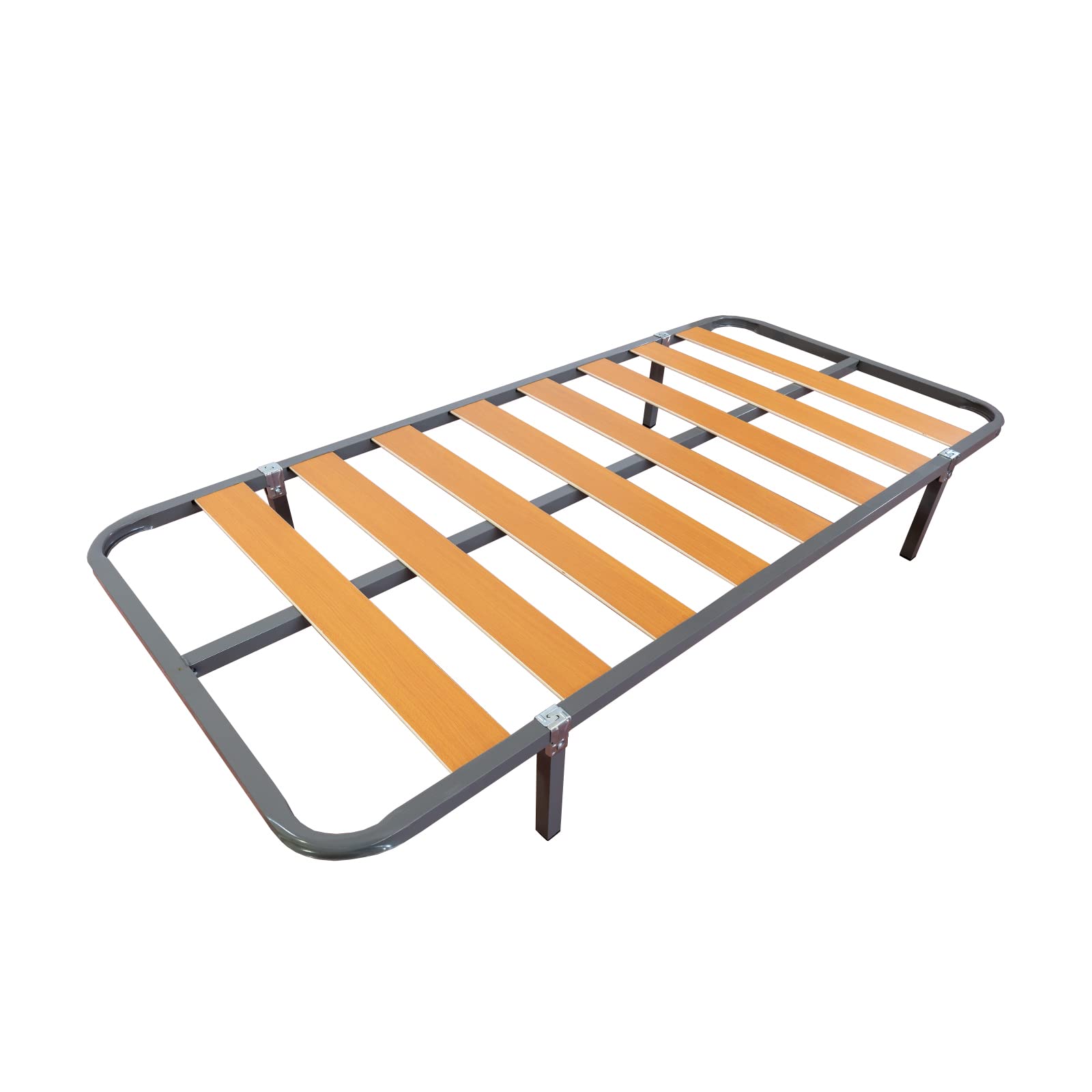 Eco-Friendly 90 x 190 cm Wooden Slat Bed Frame with 4 Legs | Poplar Wood Slats & Steel Tube Structure | Perfect for Trundle Beds or Single Beds | Durable Support for Home, Dorm, or Guest Room Use