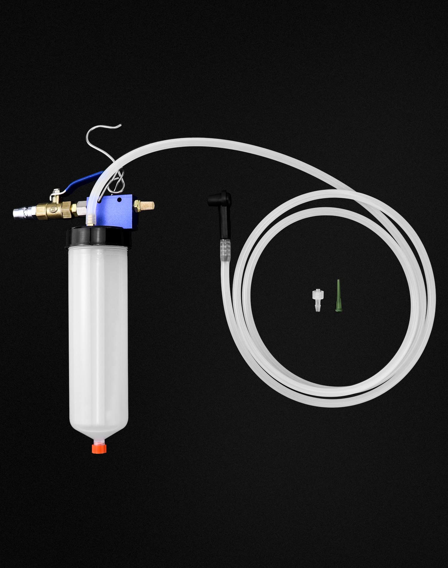 QWORK Auto Car Brake Fluid Extractor - Pneumatic Vacuum Bleeder for Oil Change, Power Steering Fluid, Engine Oil, Gear Oil & Water - Ideal for Auto & Motorcycle Maintenance, DIY Fluid Replacement & Garage Repairs