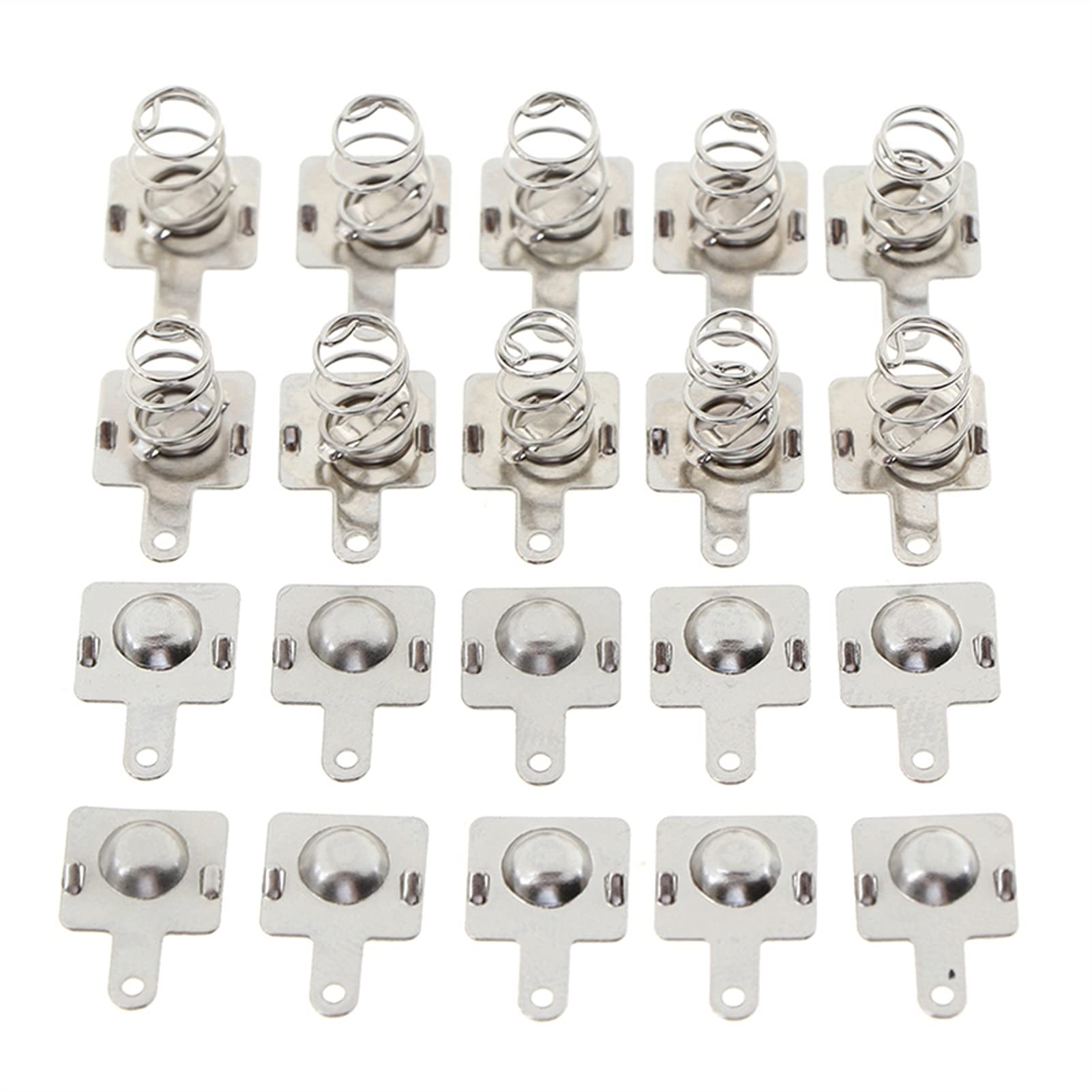 10 Pairs Silver Metal Battery Spring Contact Plates for AA AAA Batteries Replacement - Perfect for Remote Controls, Toys, Flashlights, and Electronic Devices