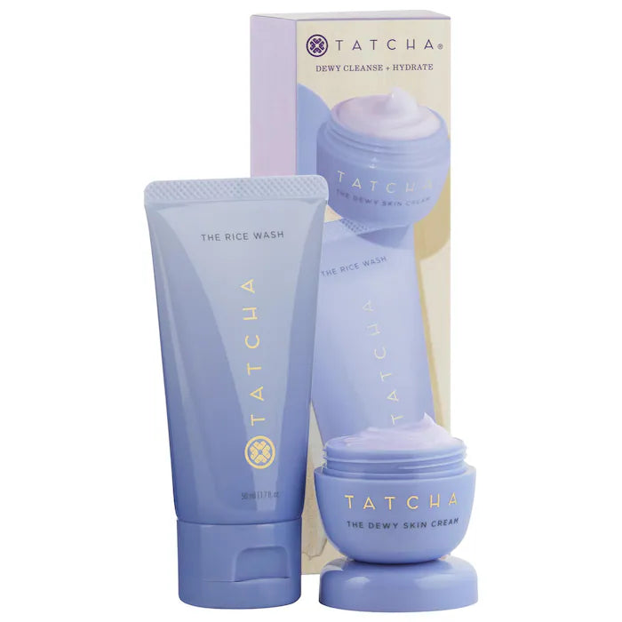 Tatcha Dewy Skin Duo - Hydrating & Cleansing Skincare Set for Glowing Complexion | Perfect for Daily Face Care & Travel Skincare Routine