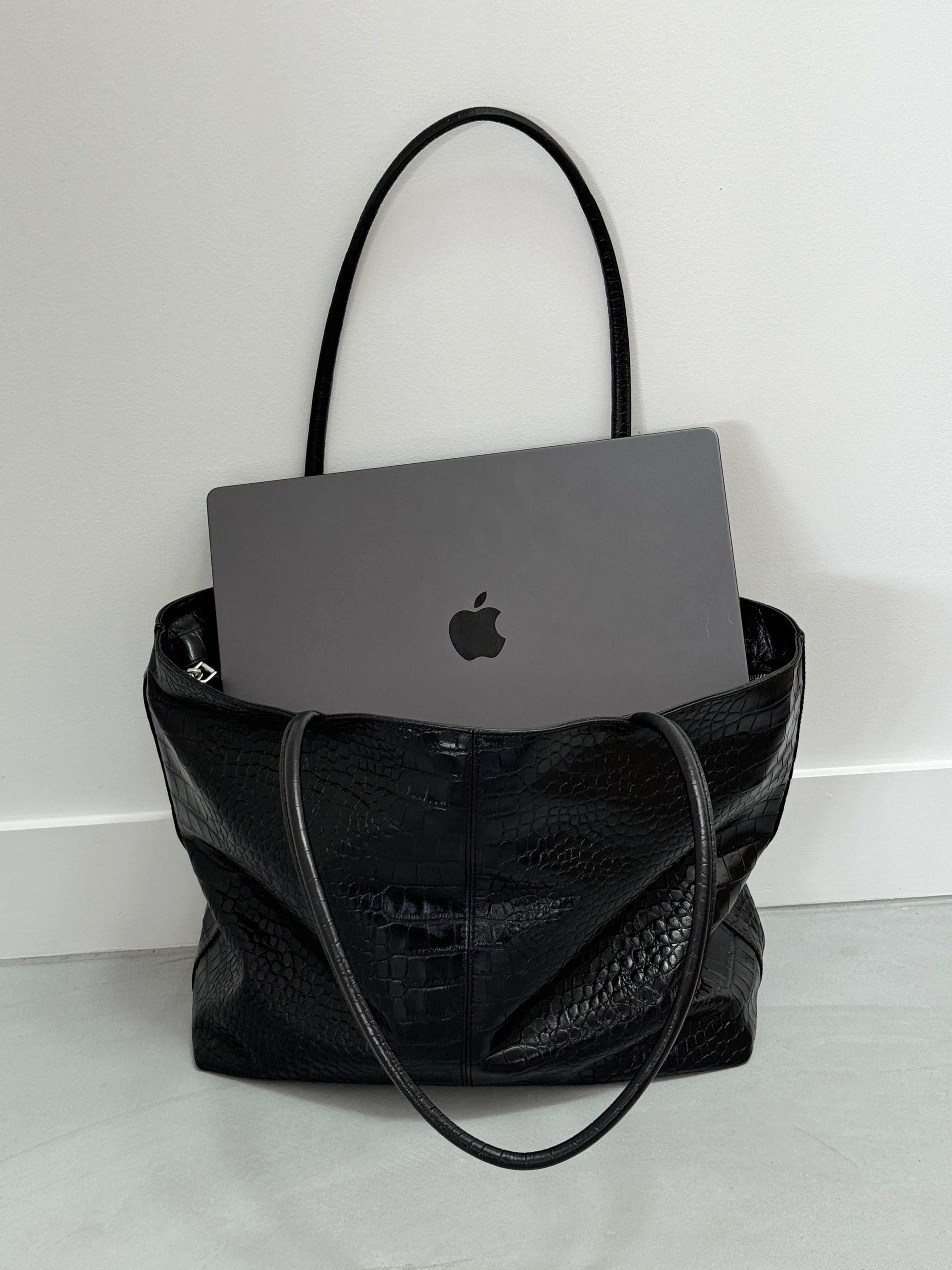 The Beau Croc Tote Bag - Stylish & Durable Genuine Crocodile Embossed Leather Handbag for Women | Perfect for Work, Travel & Everyday Use