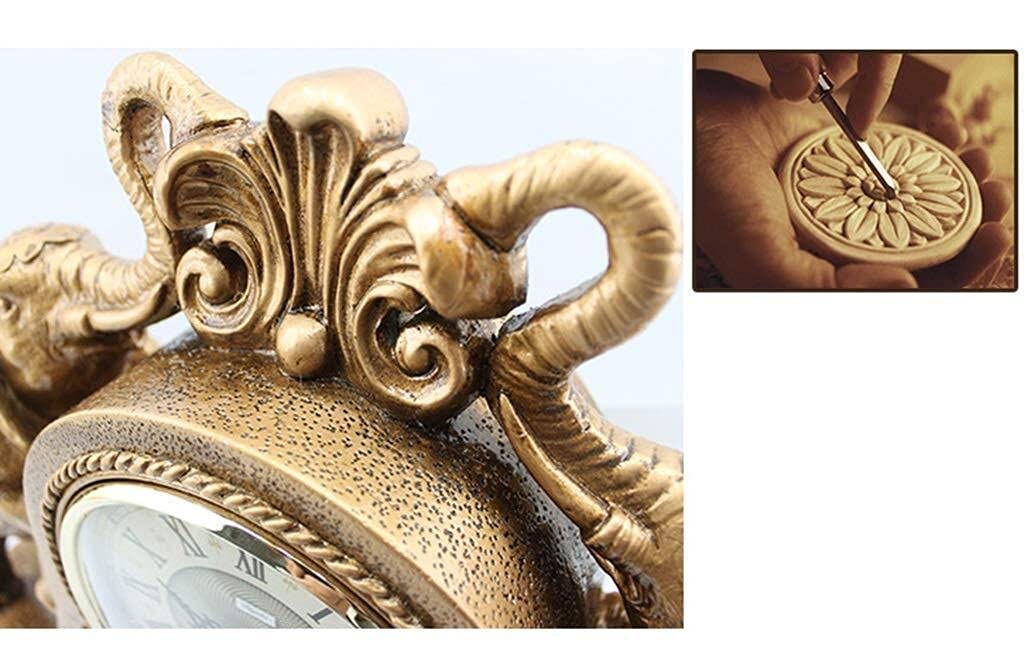 Silent Elephant Mantle Clock - Non-Ticking Decorative Wall Clock for Living Room, Bedroom & Office | Perfect Home Decor Gift for Family & Friends