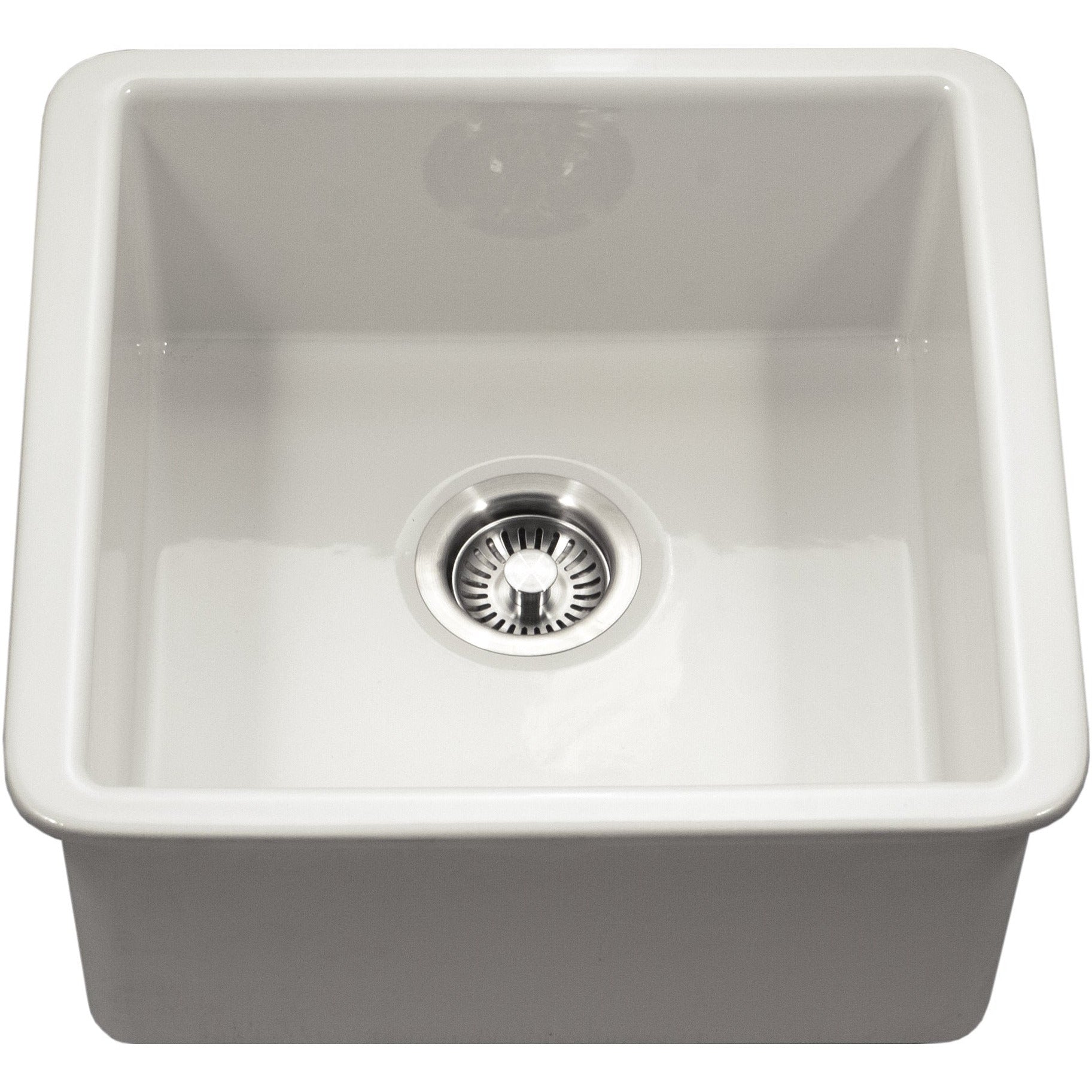 Hamat CHE 1717BU BQ Undermount Fireclay Bar Sink in Biscuit - Durable Kitchen Sink for Bars, Coffee Shops & Home Wet Bars - Perfect for High-Traffic Commercial & Residential Use