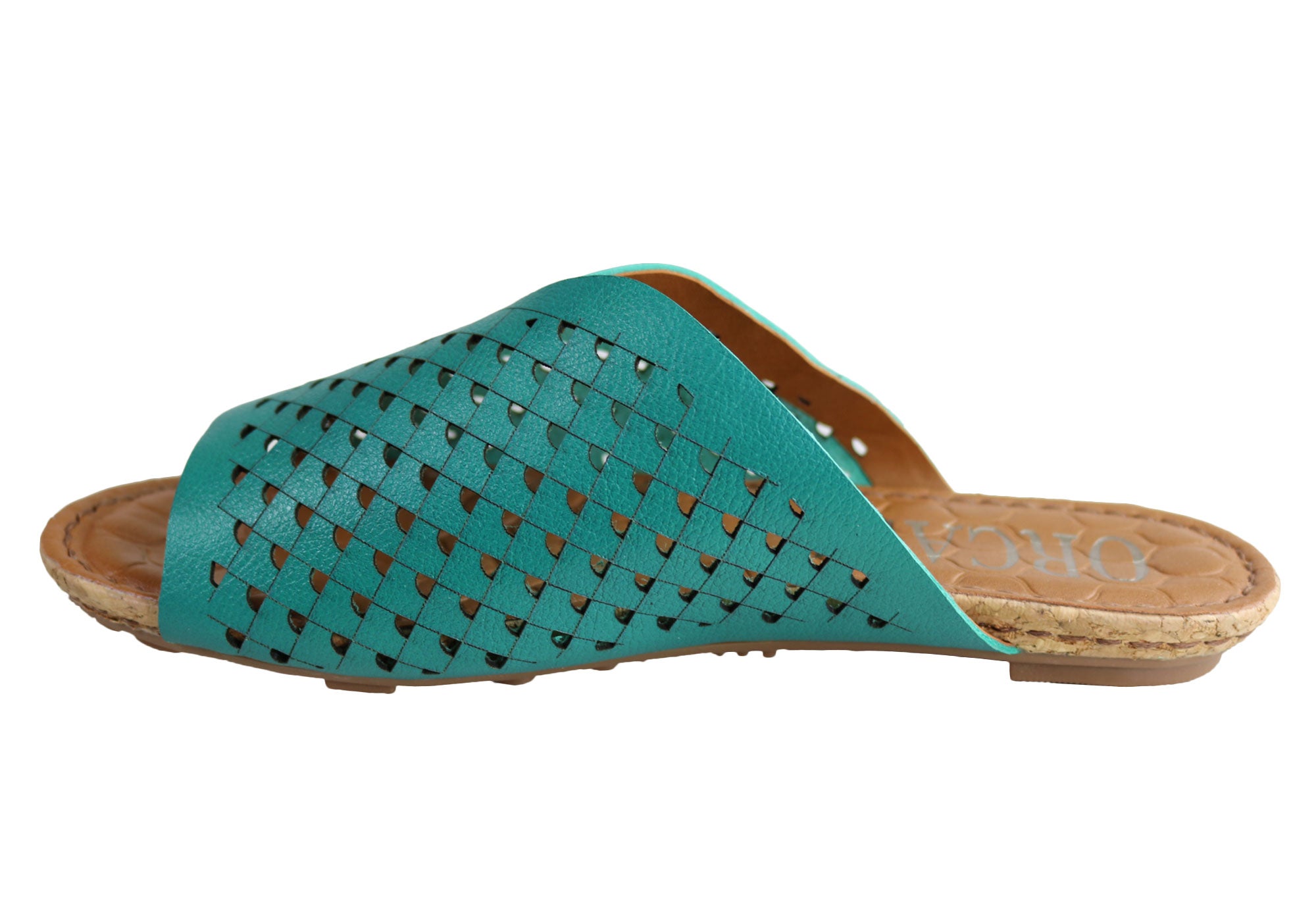 Orcade Natalie Women's Comfort Leather Slides Sandals - Made in Brazil - Perfect for Beach, Pool & Summer Casual Wear
