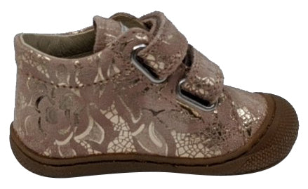Naturino Girls Cocoon VL Velvet Fiori Lam Sneakers in Blush Pink - Comfortable & Stylish Shoes for School, Playdates, and Everyday Wear