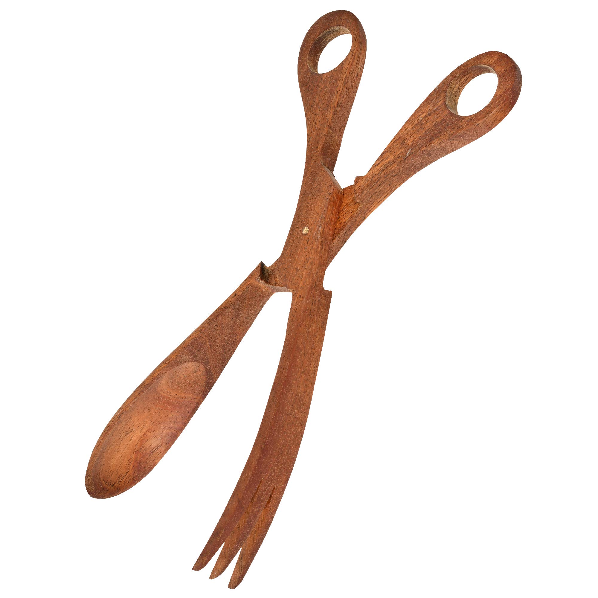 Stylish Hand Carved Palm Wood Salad & Bread Scissor Tongs - Elegant Wooden Kitchen Utensils for Serving, Cooking & Entertaining | Perfect for Salad Bars, BBQs, Dinner Parties & Home Decor