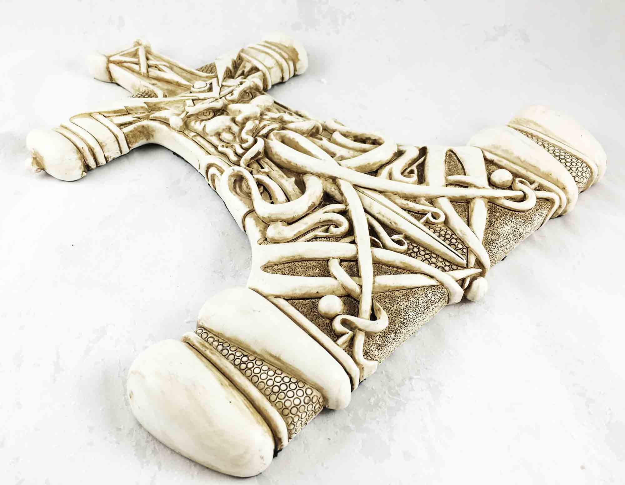 Thor Hammer Wall Sculpture - Viking Mjolnir Decor for Home & Office