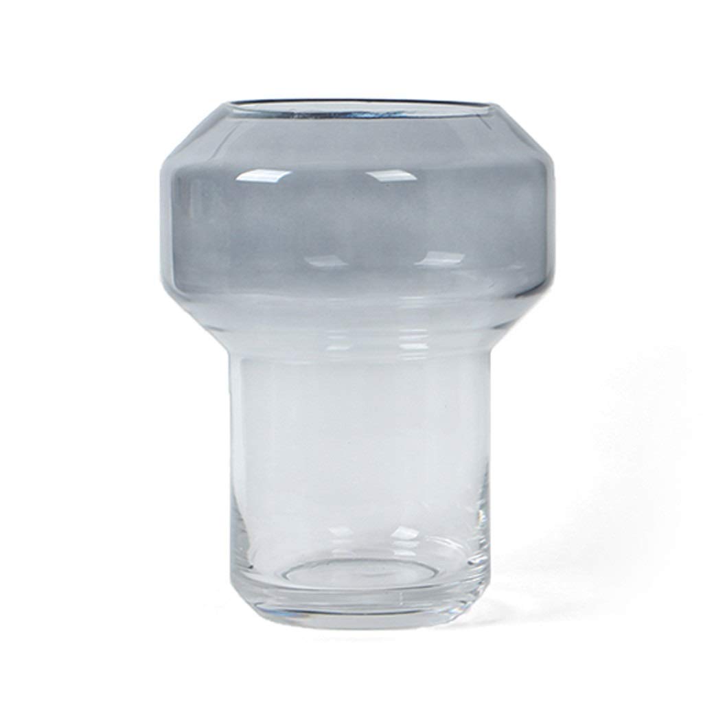 Modern Blue Gradient Glass Flower Vase - Elegant Home Decor for Living Room, Office & Dining Table Centerpiece | Perfect for Fresh Flowers, Artificial Arrangements & Wedding Decorations