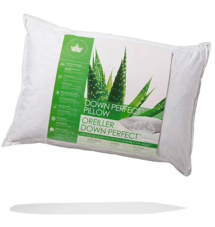 Down Perfect Sleeping Pillow - Ultra Soft & Supportive Memory Foam Pillow for Side, Back & Stomach Sleepers - Ideal for Neck Pain Relief & Better Sleep
