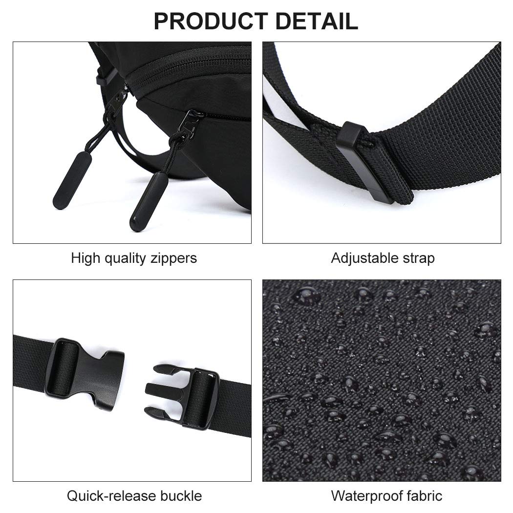 **Waterproof Large Fanny Pack for Men & Women - Adjustable Waist Bag with Zipper - Plus Size Gym, Outdoor & Travel Essentials Pouch - Perfect for Running, Hiking & Daily Use**