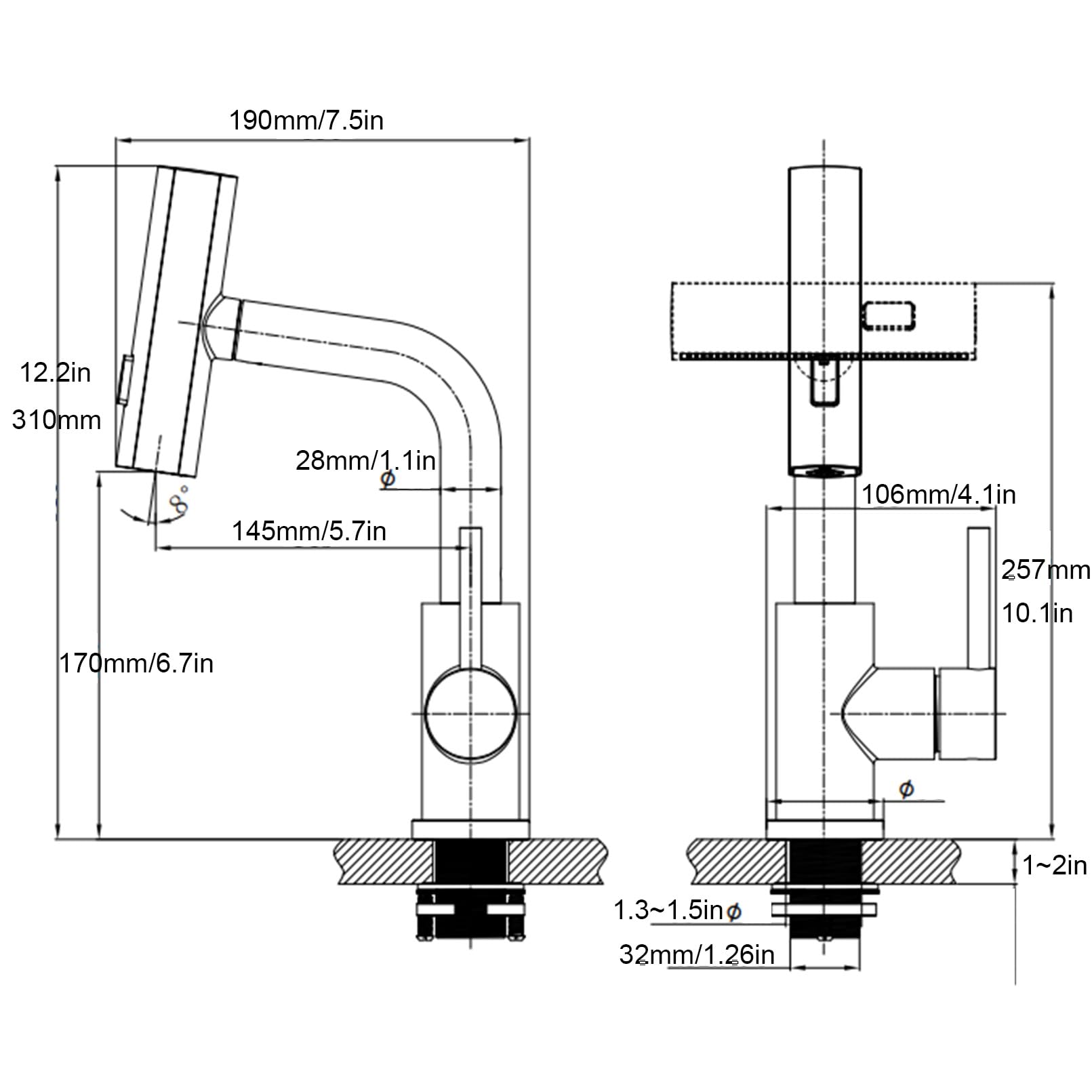 Delle Rosa Pull Out Kitchen Faucet with Sprayer - 3 Function Waterfall Brushed Nickel Faucet for Modern Kitchen | Perfect for Washing Dishes, Filling Pots & Cleaning Countertops