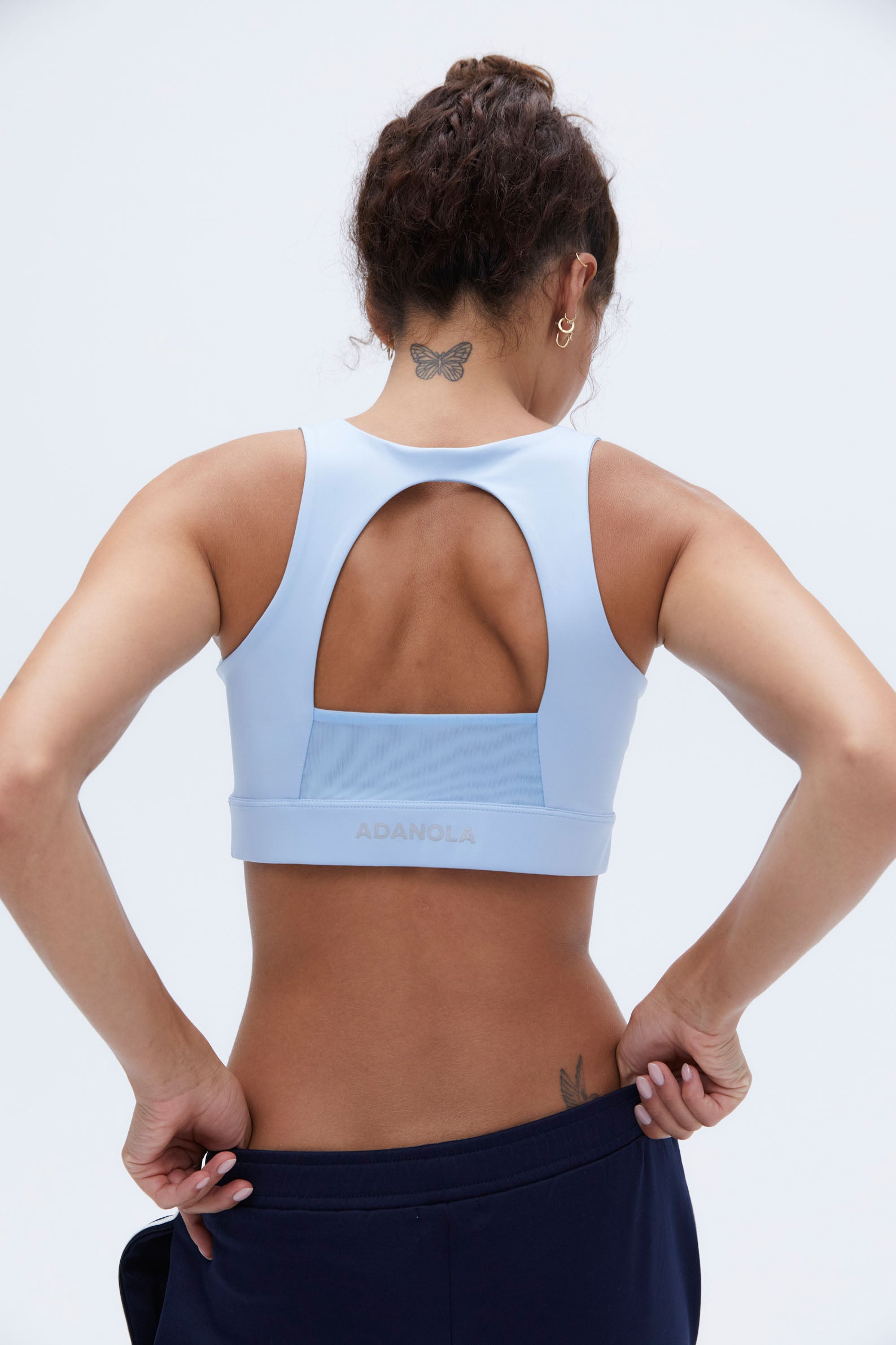 Lace Mesh Open Back Bra - Powder Blue | Comfortable & Sexy Underwear for Women | Perfect for Date Night, Lingerie Sets & Special Occasions