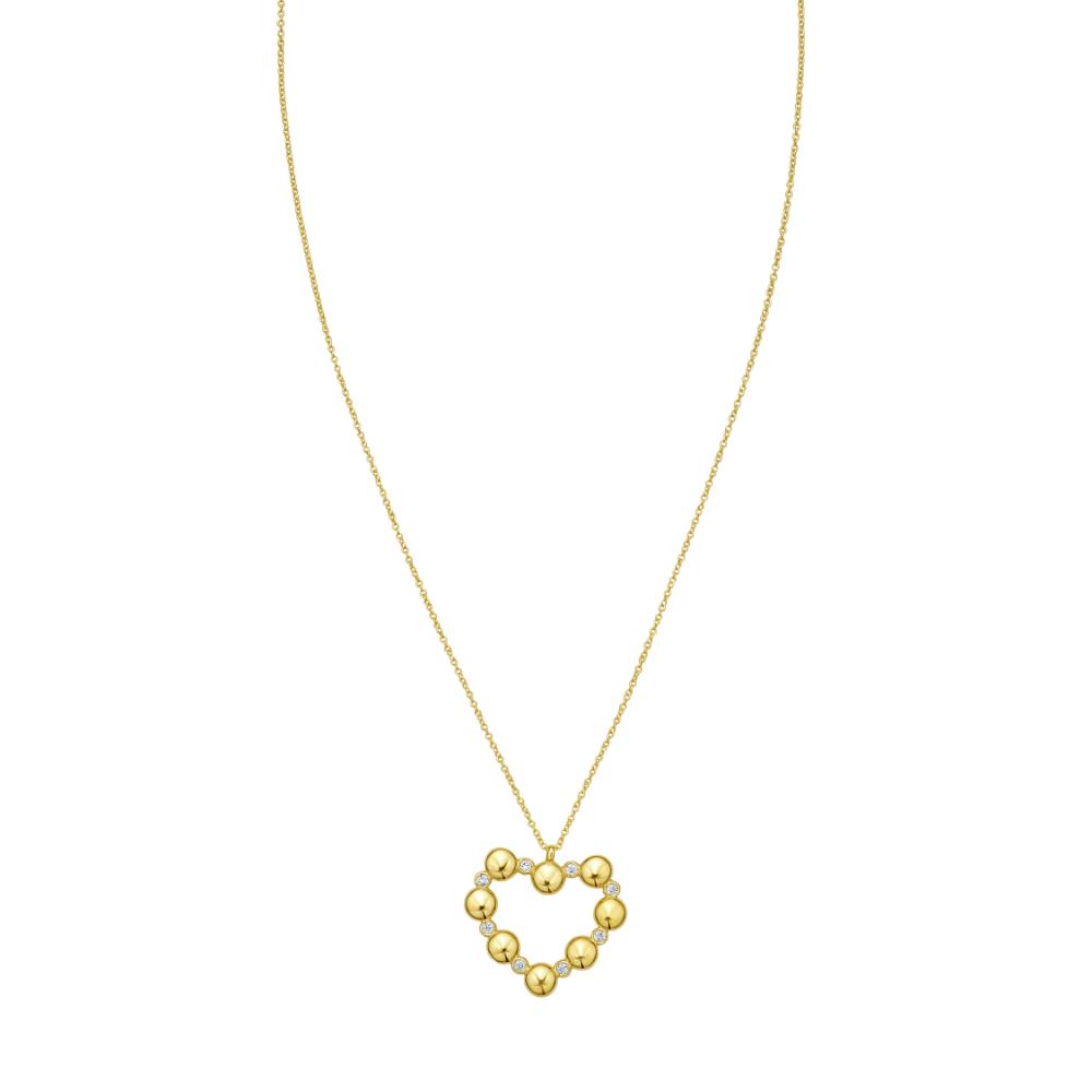 14K Gold Diamond Heart Pendant Necklace for Women - Elegant & Dainty Jewelry Gift for Valentine's Day, Anniversary or Special Occasions