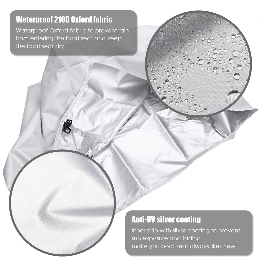 **Waterproof 600D Boat Seat Cover for Pontoon, Captain & Bench Chairs - Outdoor Fishing Chair Protective Cover with Drawstring Hem - Ideal for Boating, Fishing & Marine Use**