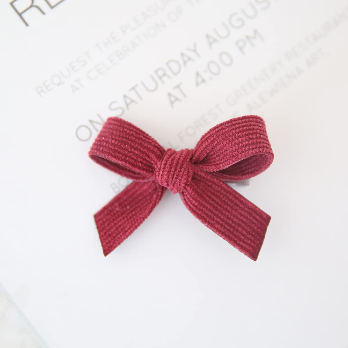 Handmade Corduroy Bow Hair Clips for Girls & Baby Girls - Red & Pink Hair Accessories | Perfect for Parties, School, and Everyday Wear