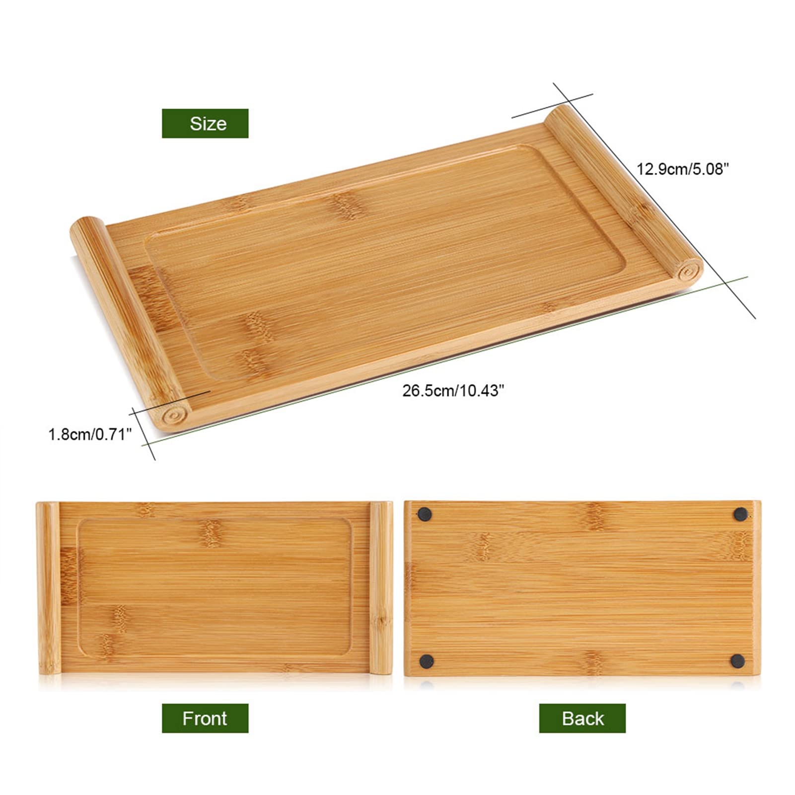 Wooden Serving Tray with Handles - Breakfast in Bed & Coffee Table Decor for Home