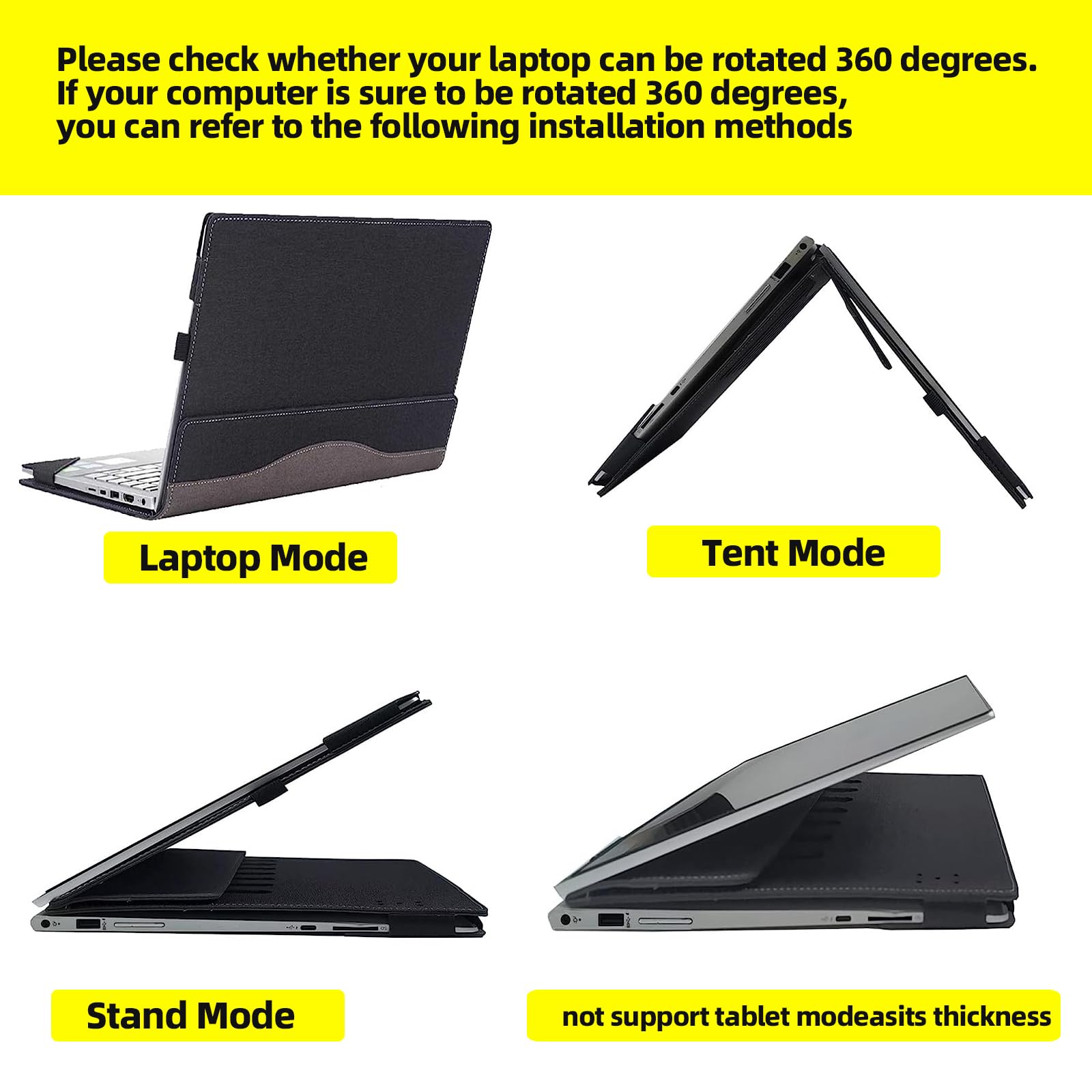 Premium PU Leather Detachable Laptop Cover for Samsung Galaxy Book 3 Pro/Pro 360/Ultra 16