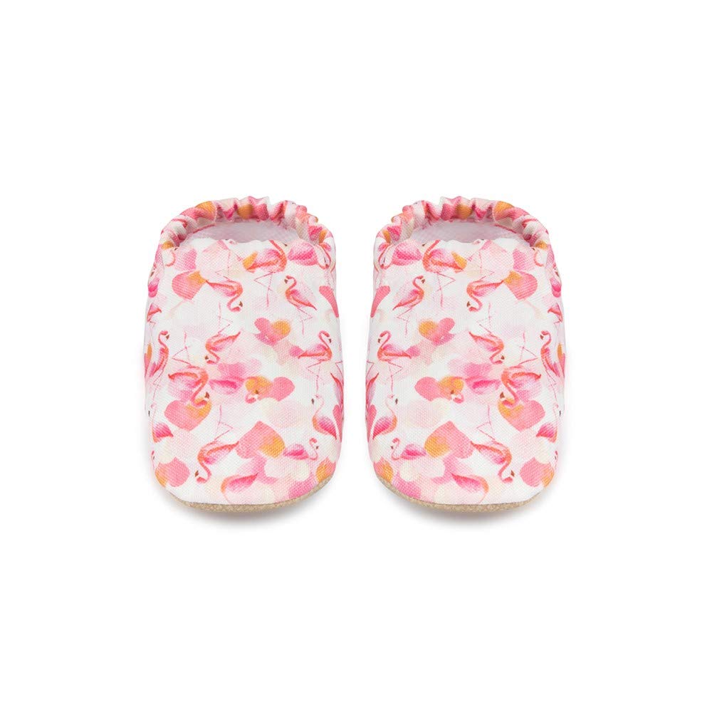 Baby Slip-On Slippers for First Steps - Flamingo Design for Toddlers at Home