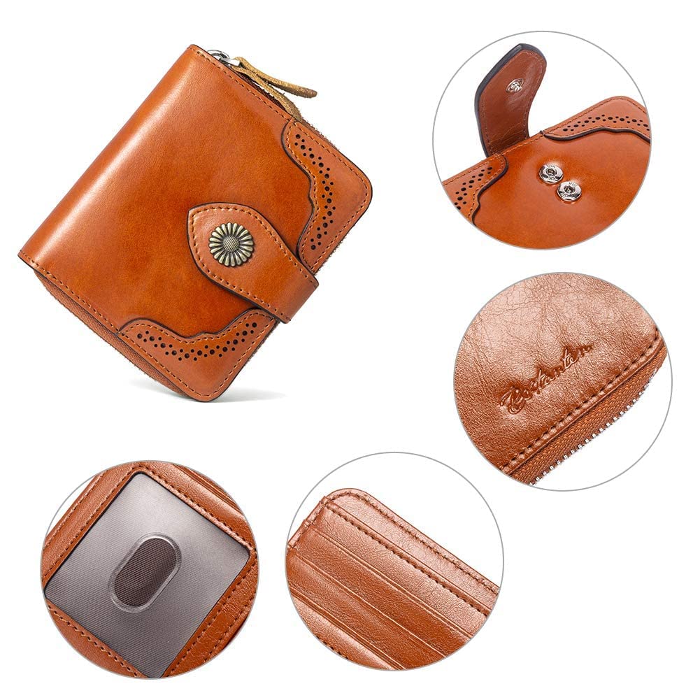BOSTANTEN Women's Genuine Leather Handbag - Large Hobo Shoulder Purse with RFID Blocking Zipper Pocket & Matching Wallet | Fashionable Everyday Carry for Work, Travel and Shopping