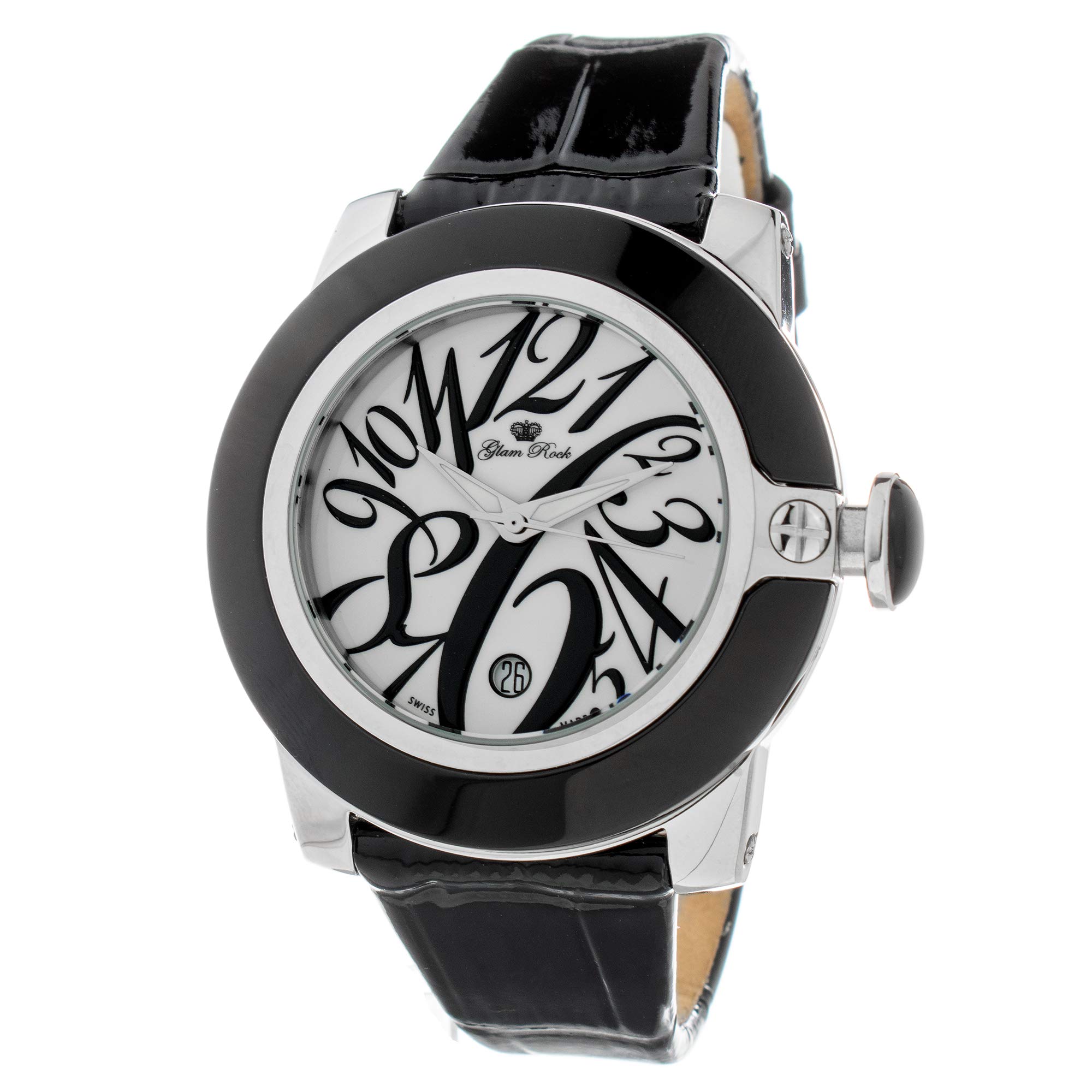 Glam Rock Stainless Steel Watch for Women - White & Black Dial, Water Resistant, Fashion Accessory for Casual, Office & Party Wear