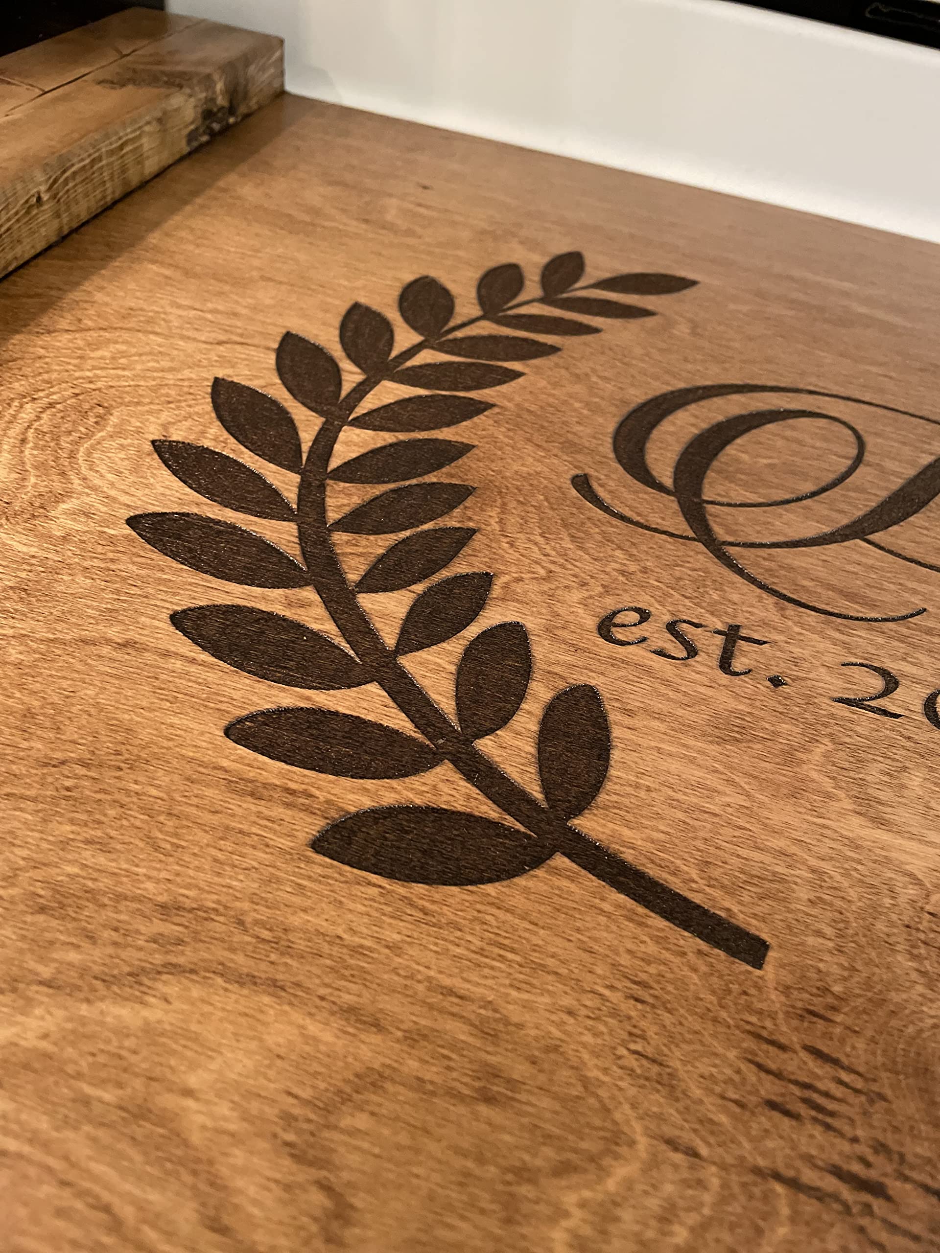 Rustic Engraved Farmhouse Kitchen Stove Top Cover - Handcrafted Wooden Noodle Board for Countertop Protection | Perfect for Farmhouse Decor, Cooking Prep & Kitchen Organization