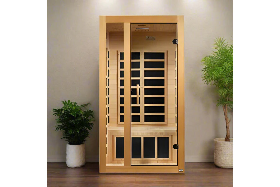 Golden Designs Gracia 1-2 Person Low EMF FAR Infrared Sauna for Home Spa Relaxation & Detox - Perfect for Small Spaces & Wellness Therapy