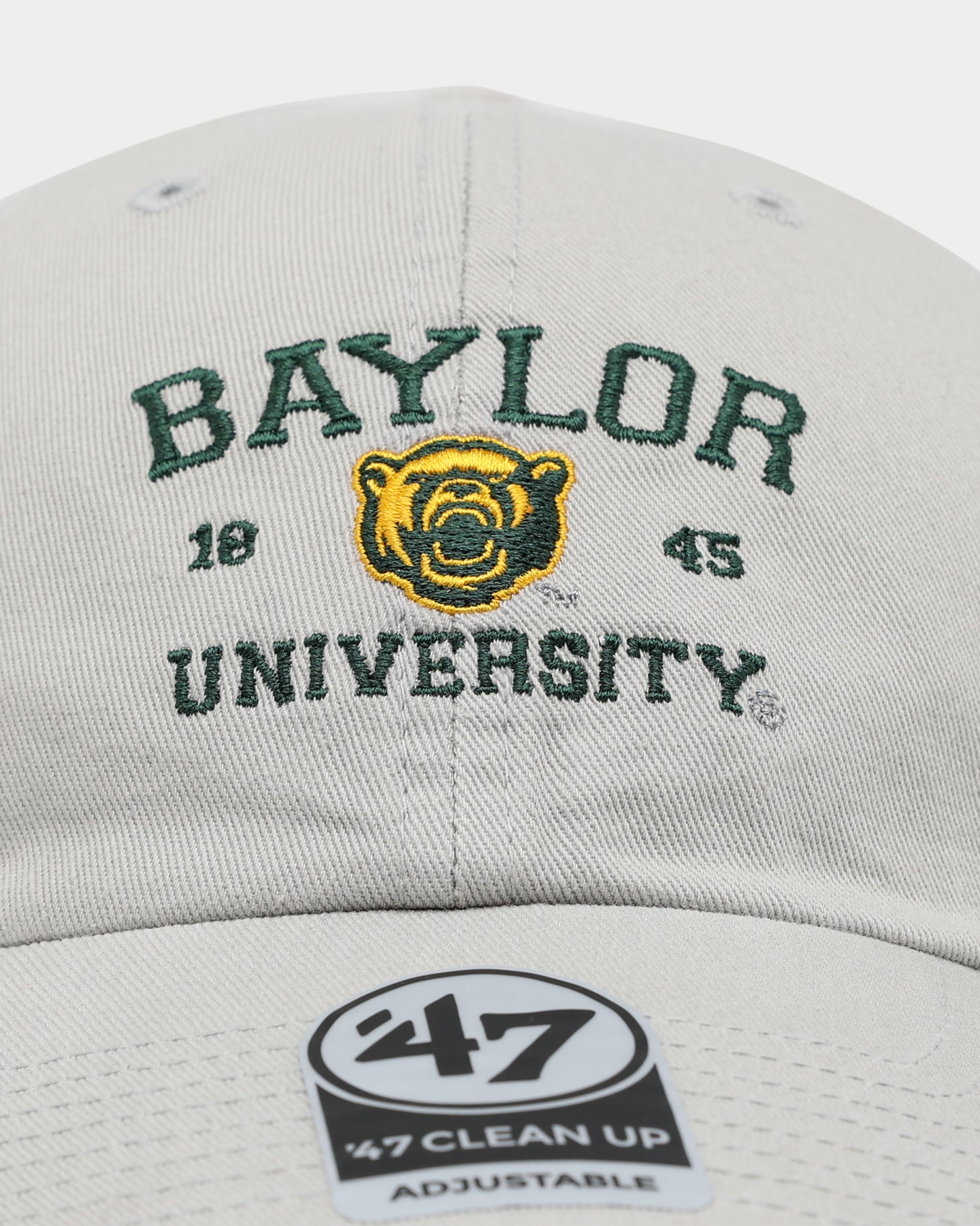 47 Brand Baylor Bears Original '47 Clean Up Strapback Gray Hat - Adjustable Snapback Cap for Men & Women - Perfect for Game Day, Tailgating & Casual Wear