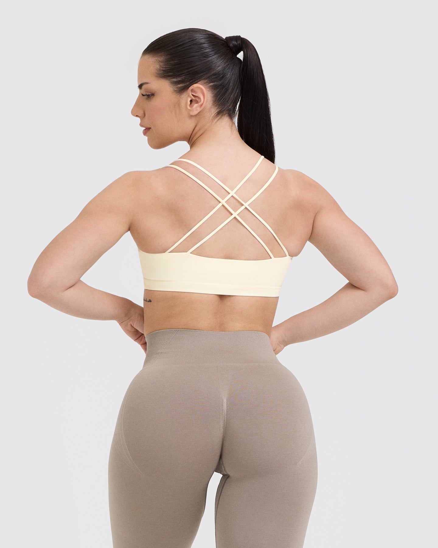 Everyday Comfort Cross Over Bralette - Wireless Soft Support Bra for Women | Off White | Perfect for Yoga, Lounge & Casual Wear
