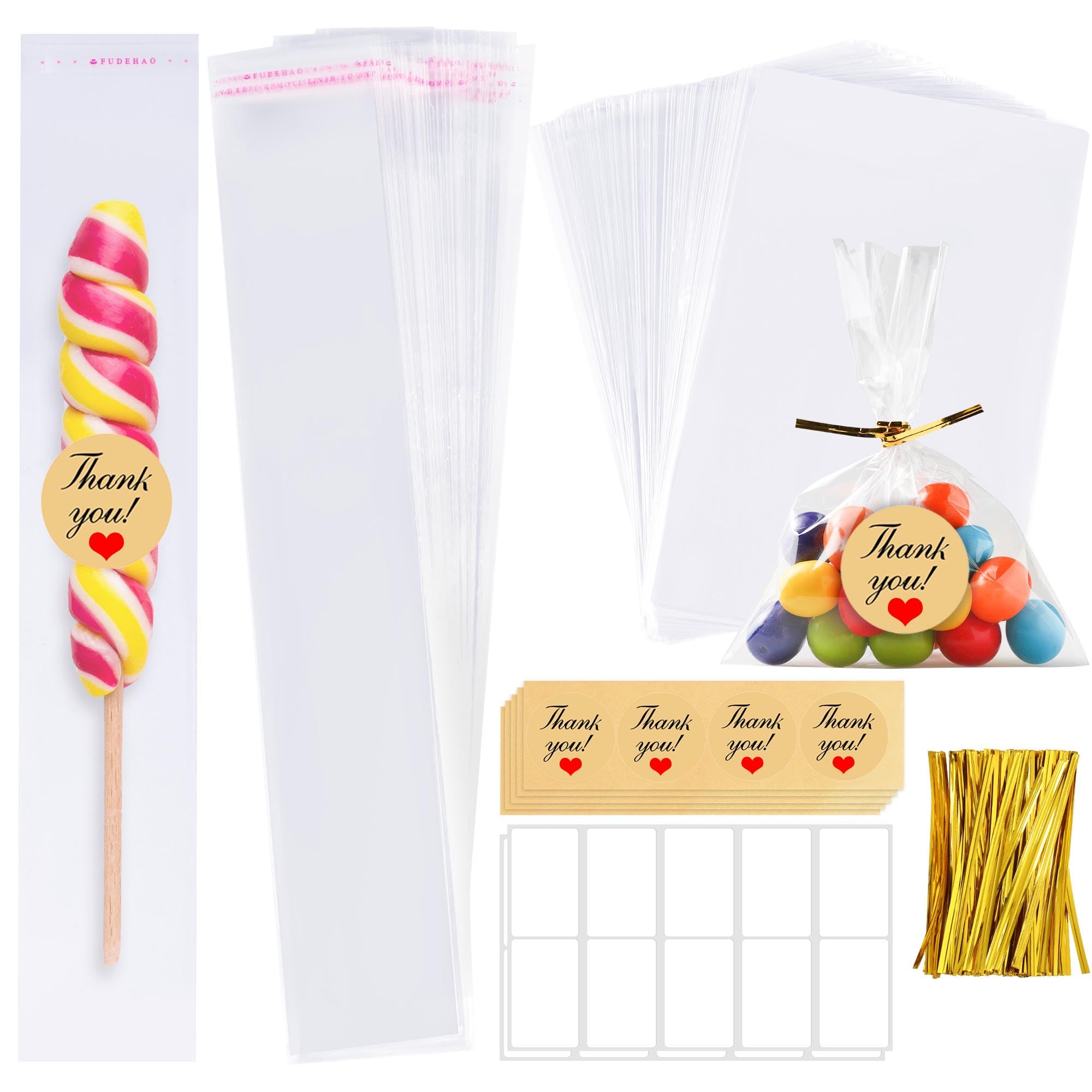 100 Pcs Clear Cellophane Treat Bags for Bakery & Gifts - 50 PCS 4
