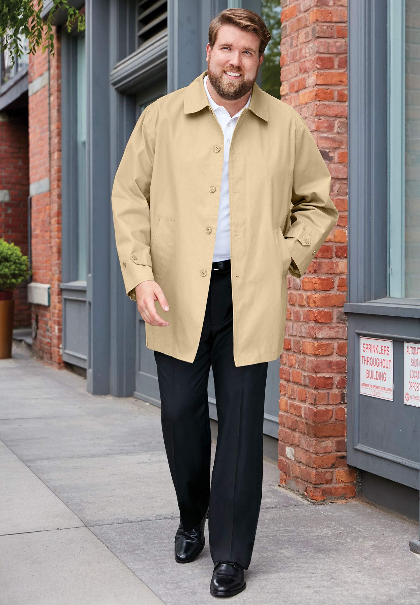KingSize Men's Big & Tall Water-Resistant Trench Coat - Windproof Winter Overcoat for Business & Outdoor Activities