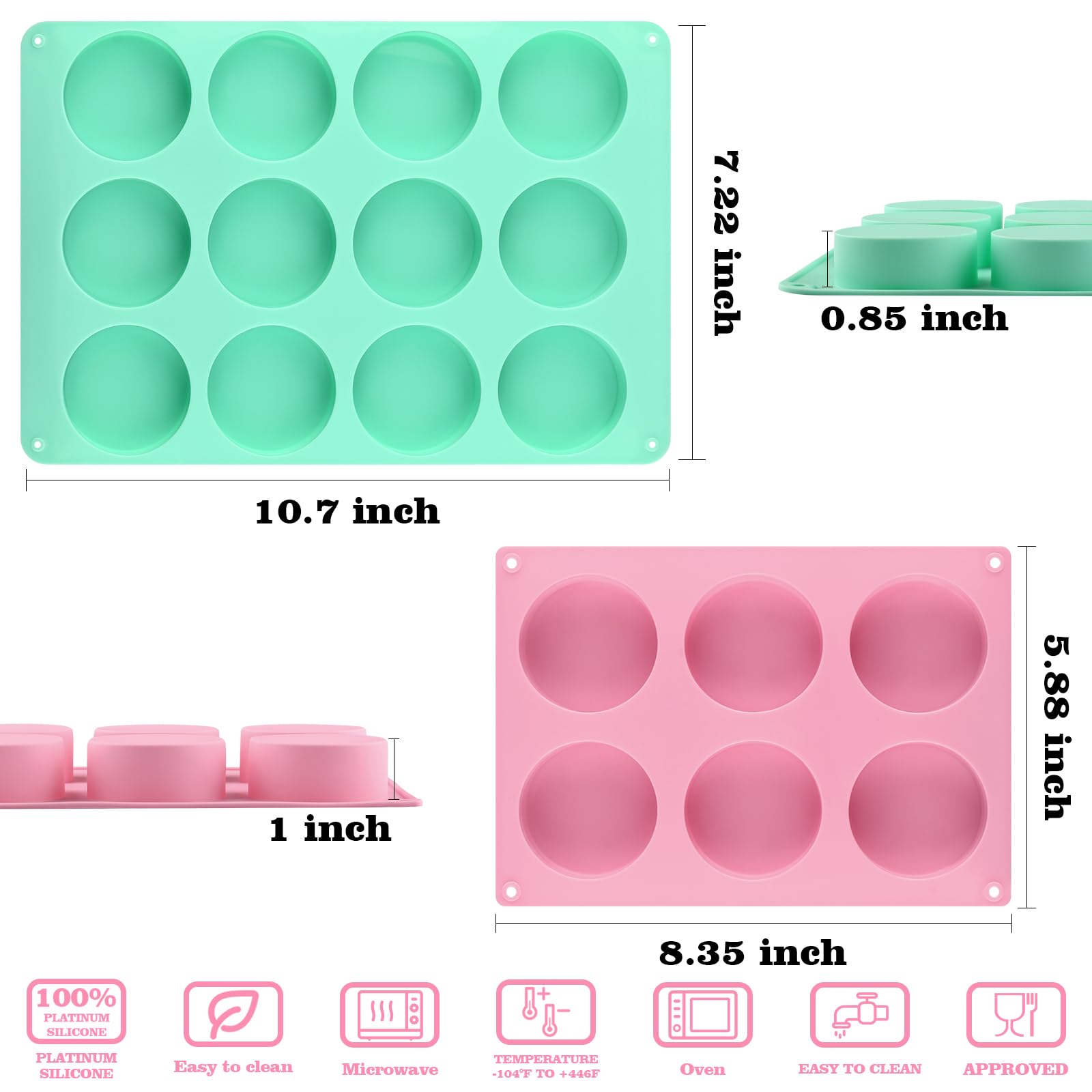 HUAKENER 3-Pack Cake Puck Mold Set - 2 Sizes Chocolate Covered Cake Molds with Scrapers for DIY Oreo Cakes, Dessert Decorations & Baking Supplies (Perfect for Birthday Parties, Wedding Cakes & Holiday Treats)