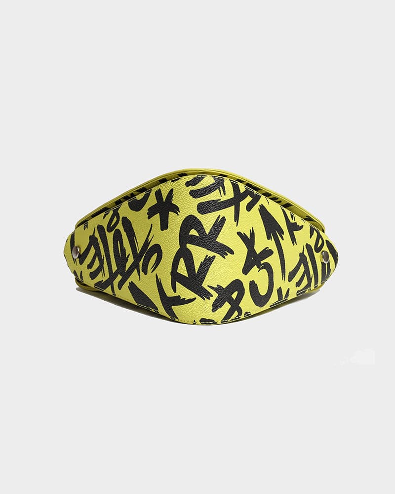 Trendy Yellow Graffiti Shoulder Bag for Women & Men - Stylish Crossbody Purse for Streetwear, Travel & Daily Use