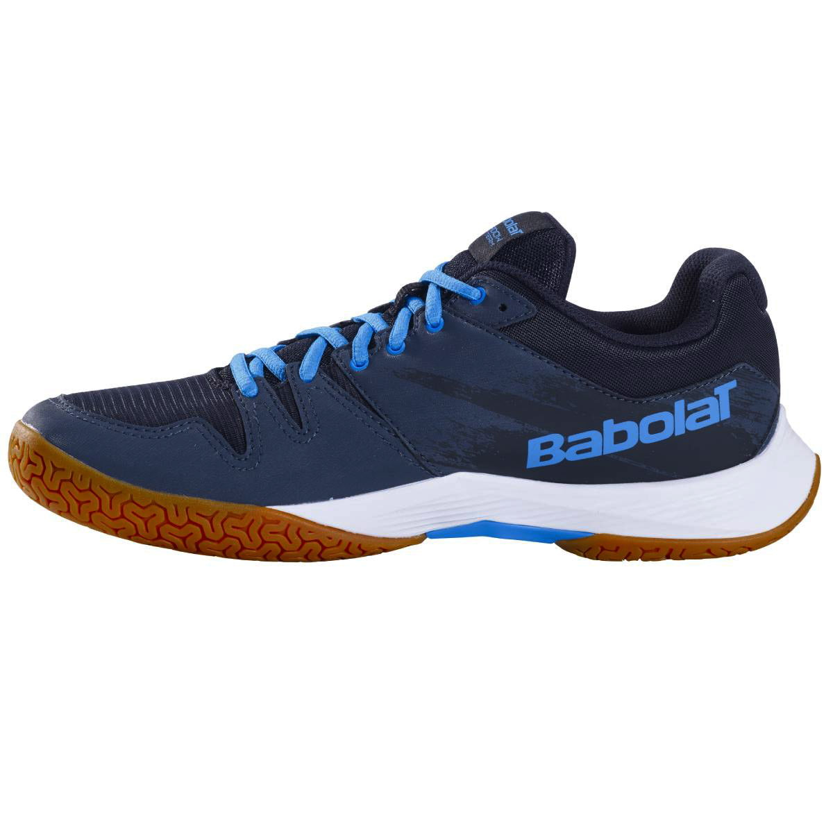Babolat Shadow Team Men's Indoor Court Shoes - Lightweight Tennis Shoes for Men with Cushioning & Support - Dark Grey/Blue - Perfect for Indoor Tennis, Badminton & Squash Games