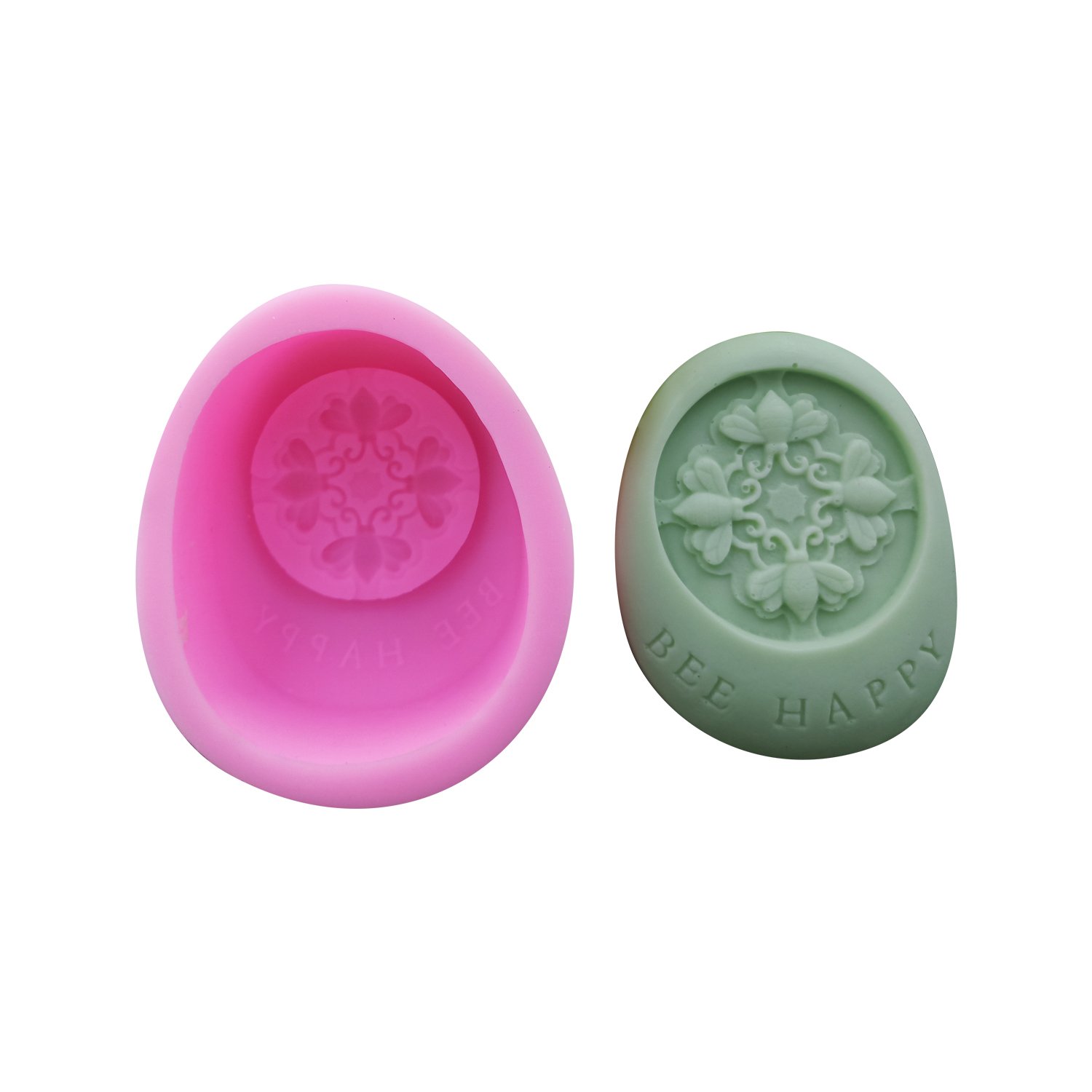 Bee Happy Silicone Soap & Candle Molds - DIY Craft Molds for Resin, Wax, Soap Making - Perfect for Home Decor, Wedding Favors, and Handmade Gifts