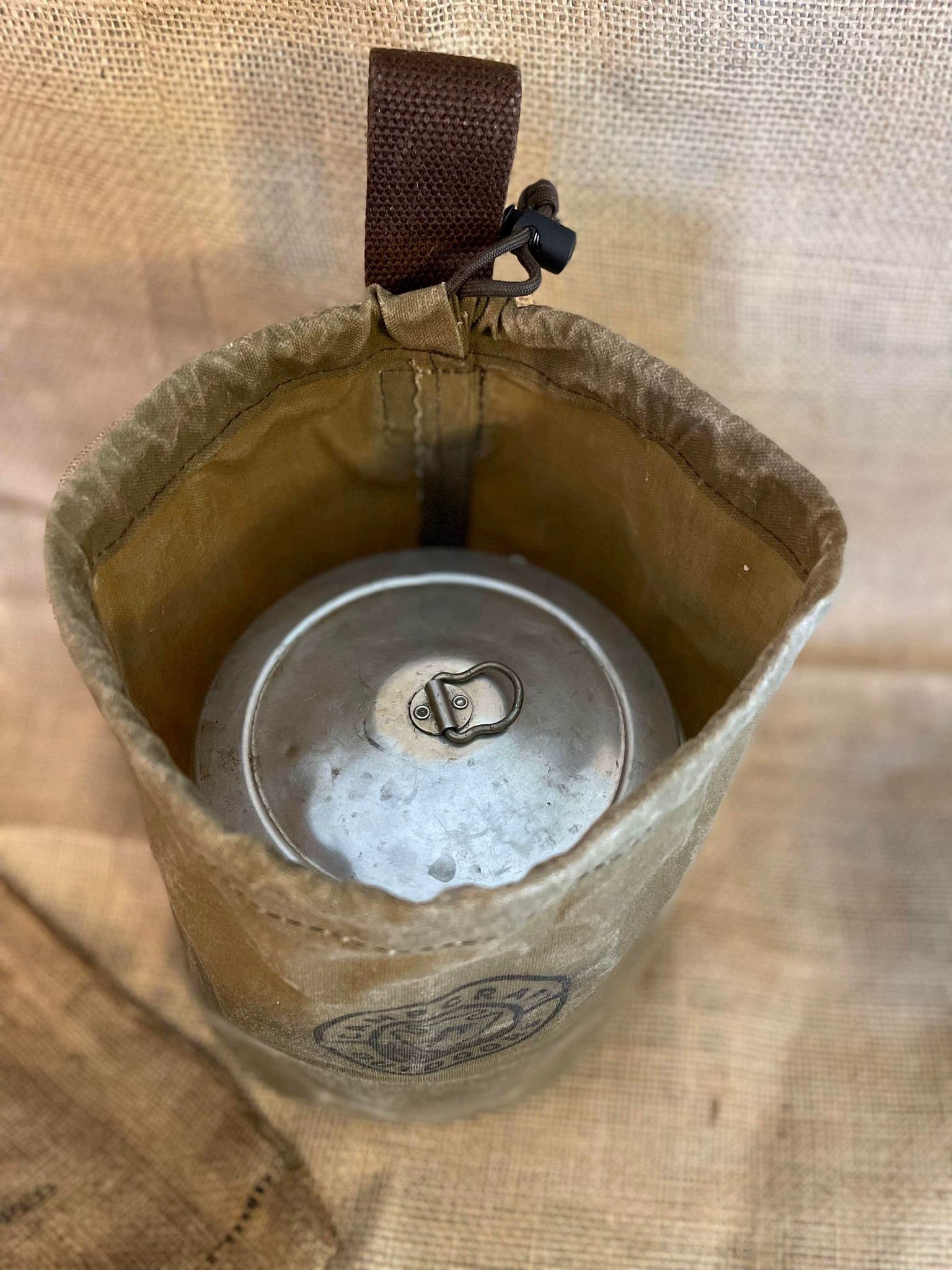 Bush Pot Bag - Durable Waxed Canvas Foragers Pouch for Camping, Bushcraft Cooking & Mushroom Collecting | Outdoor Gear for Hiking, Backpacking & Survival Scenarios