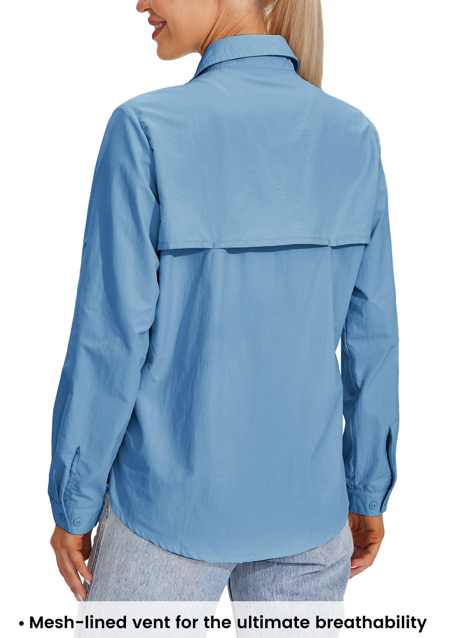 Willit Women's UPF 50+ Sun Protection Long Sleeve Shirt - Quick Dry SPF Fishing & Hiking Shirt for Outdoor Activities - Perfect for Beach, Camping and Summer Adventures