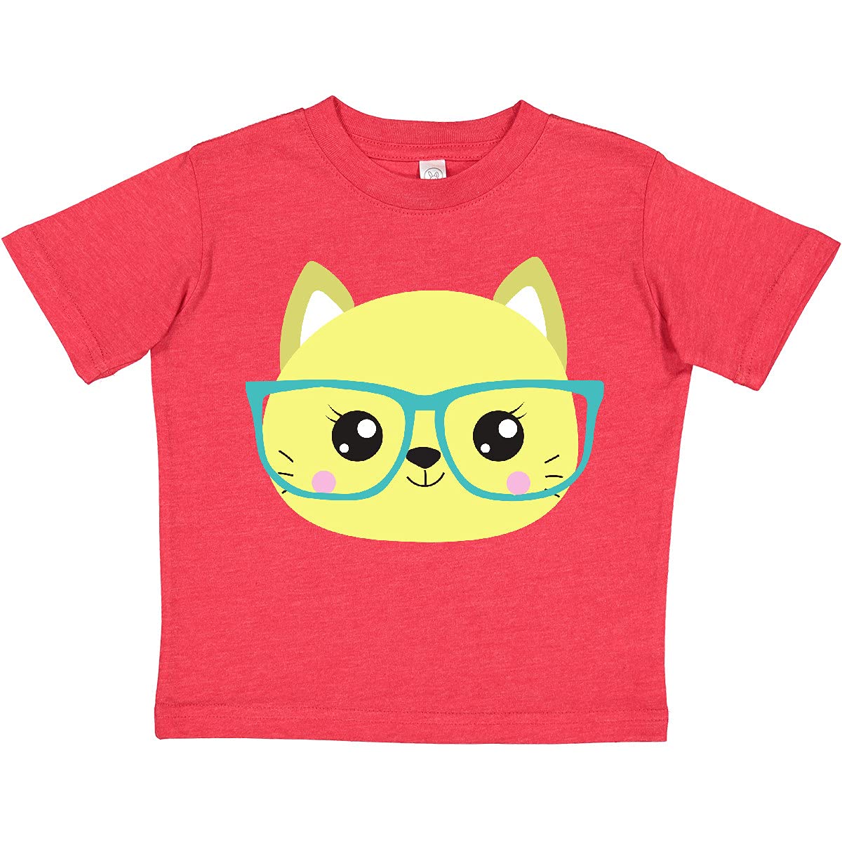 Inktastic Hipster Cat with Glasses - Cute Kitten Graphic Toddler T-Shirt for Boys & Girls - Perfect for Playdates, Birthday Parties & Casual Wear